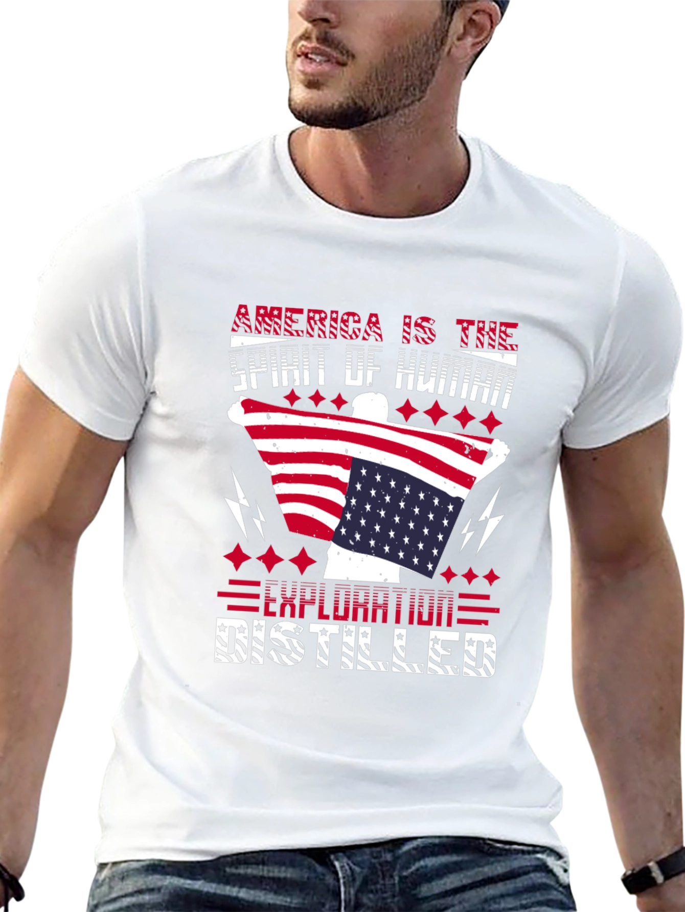 America Spirit Human Exploration Patriotic T-Shirt