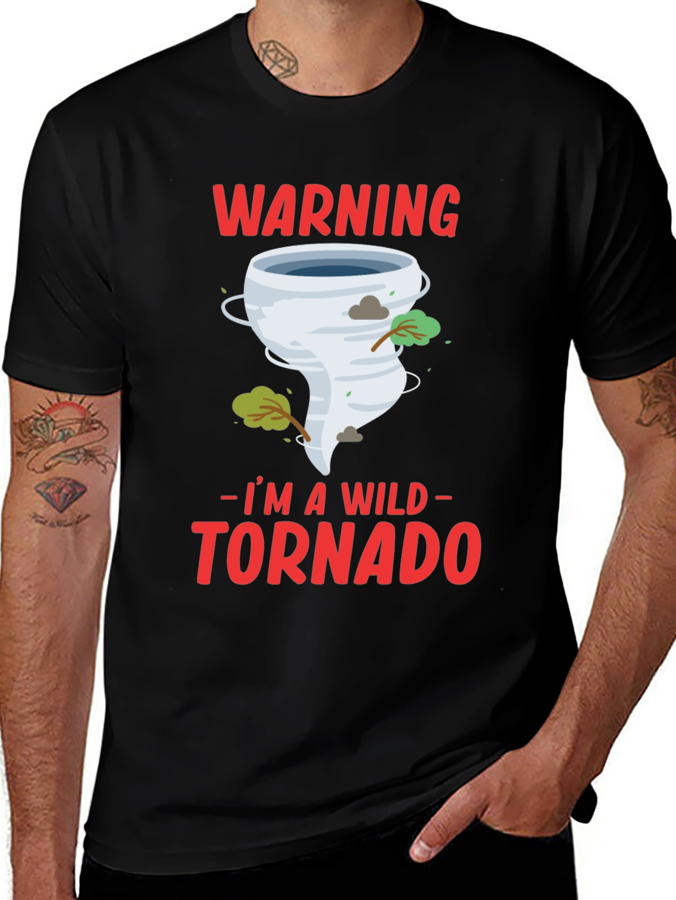 Wild Tornado Graphic T-Shirt - Warning Fun Tee