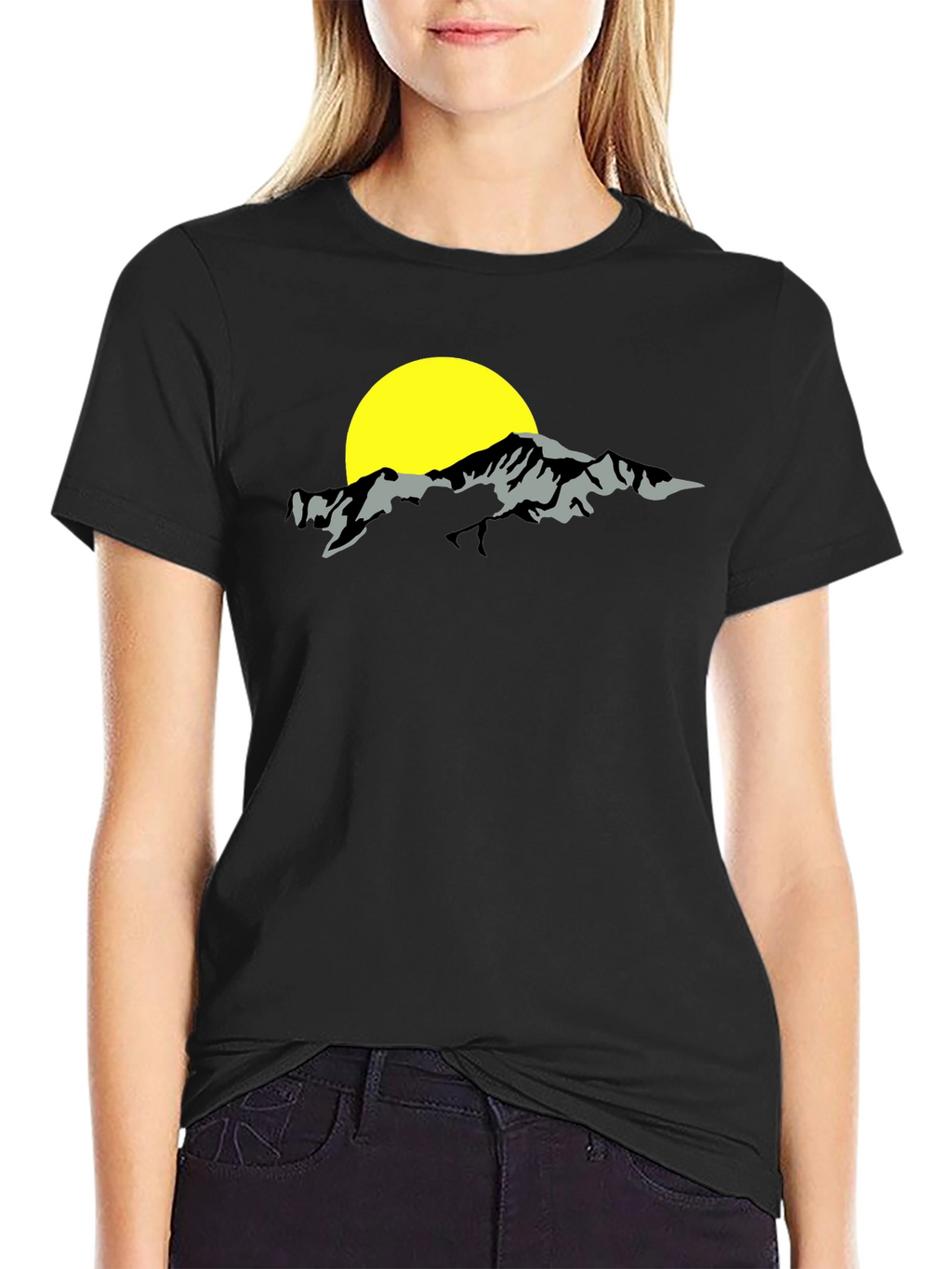 Mountain & Sun Graphic Black T-Shirt
