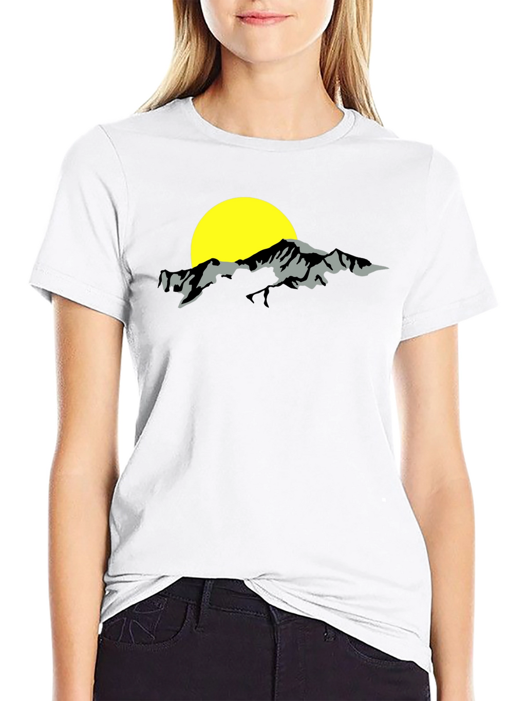 Mountain & Sun Graphic Black T-Shirt
