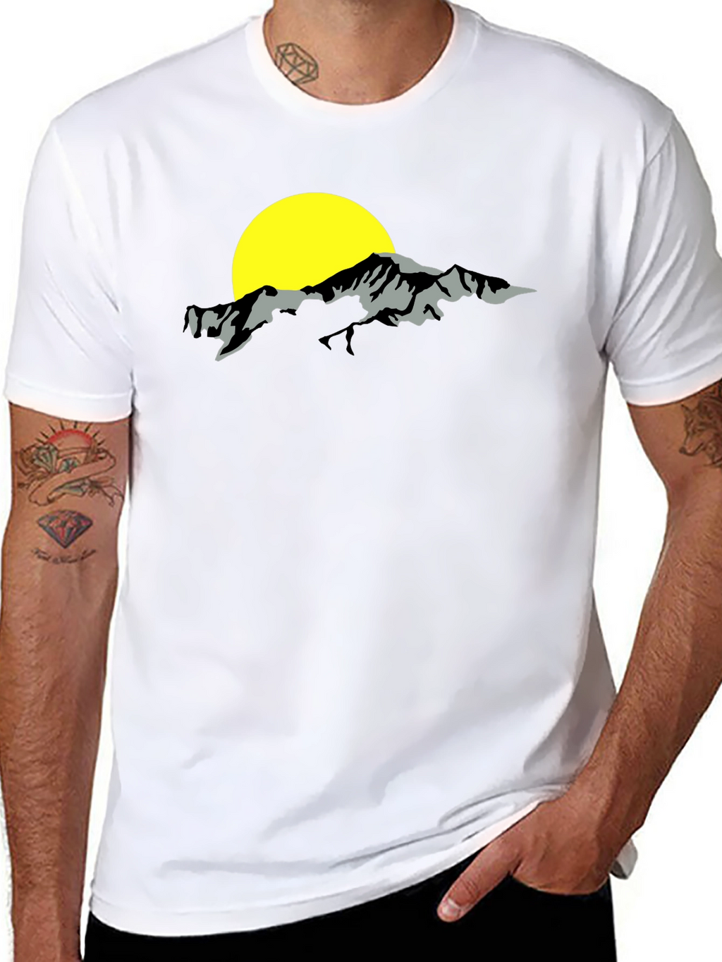 Mountain & Sun Graphic Black T-Shirt