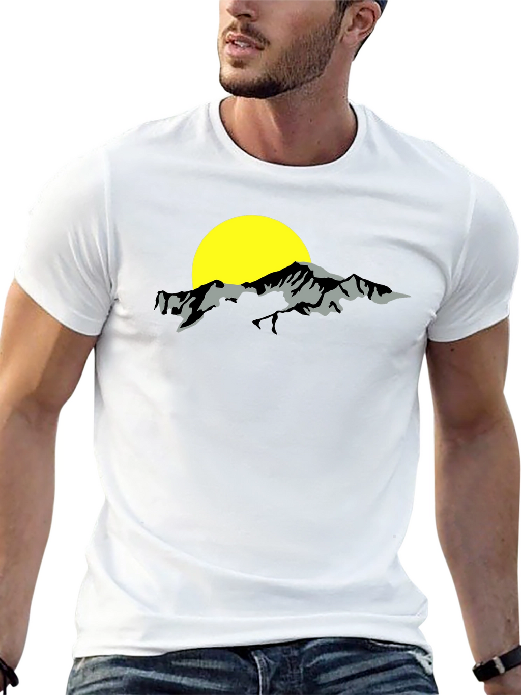 Mountain & Sun Graphic Black T-Shirt