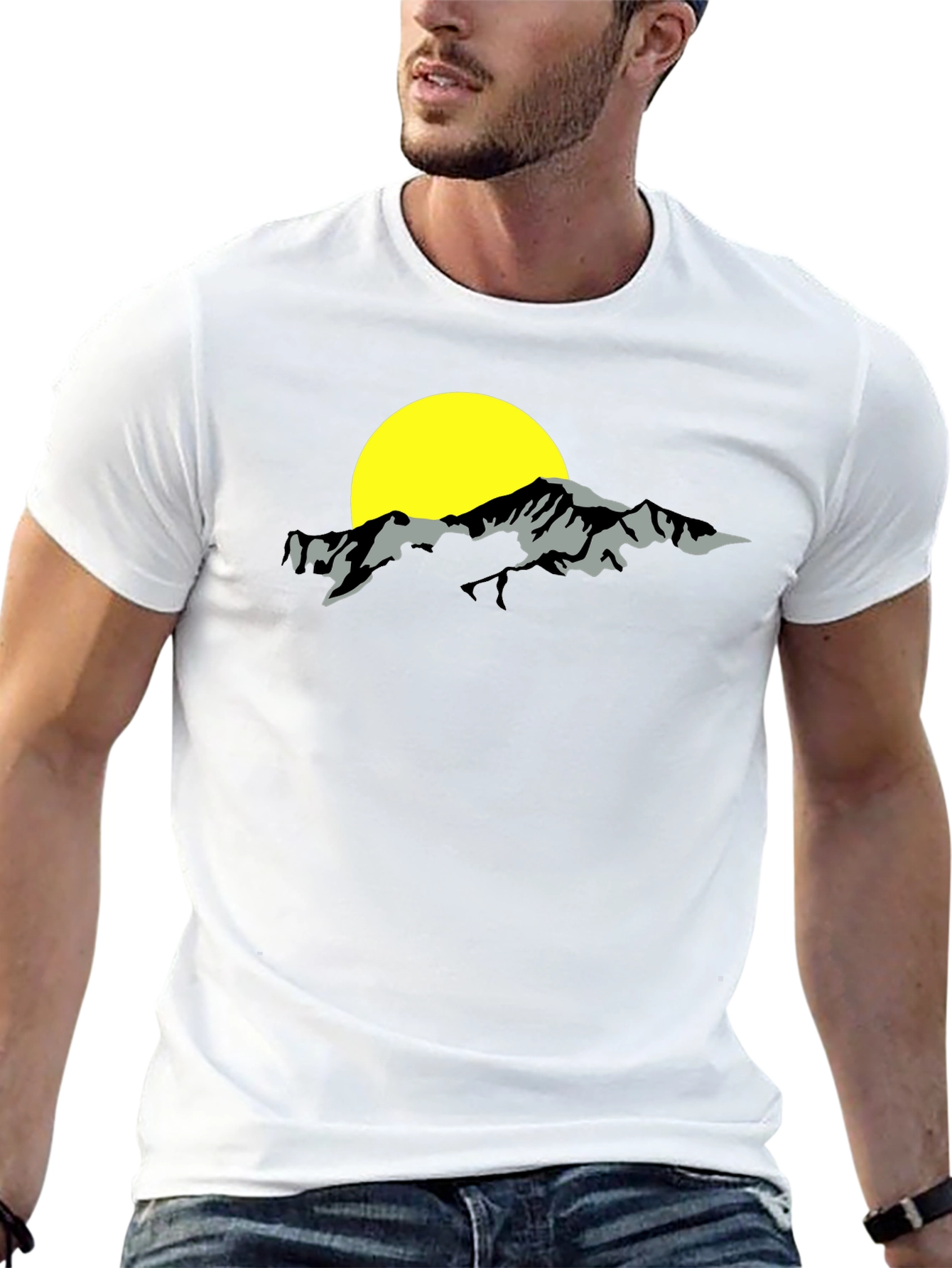 Mountain & Sun Graphic Black T-Shirt