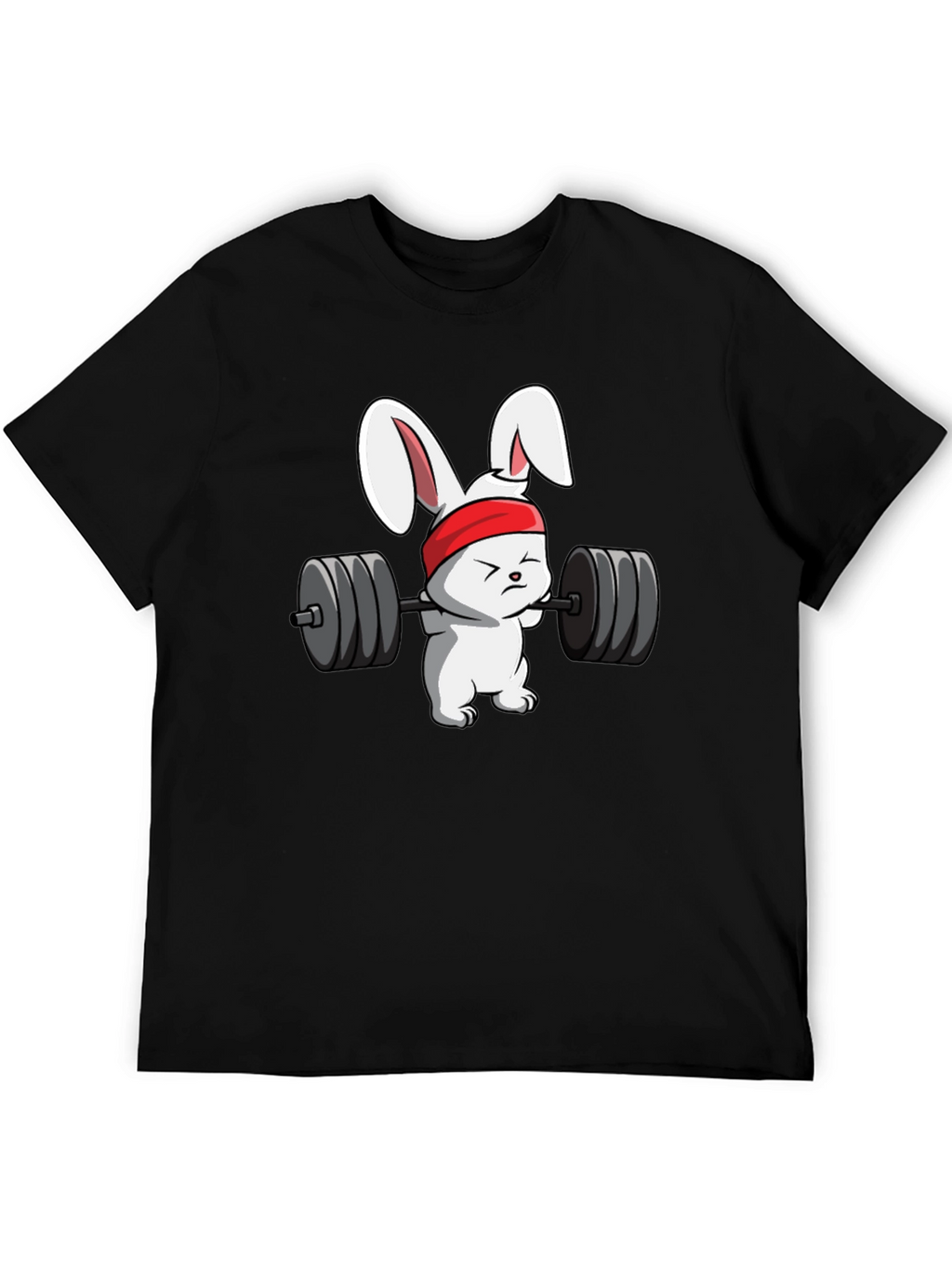 Bunny Barbell Black T-Shirt