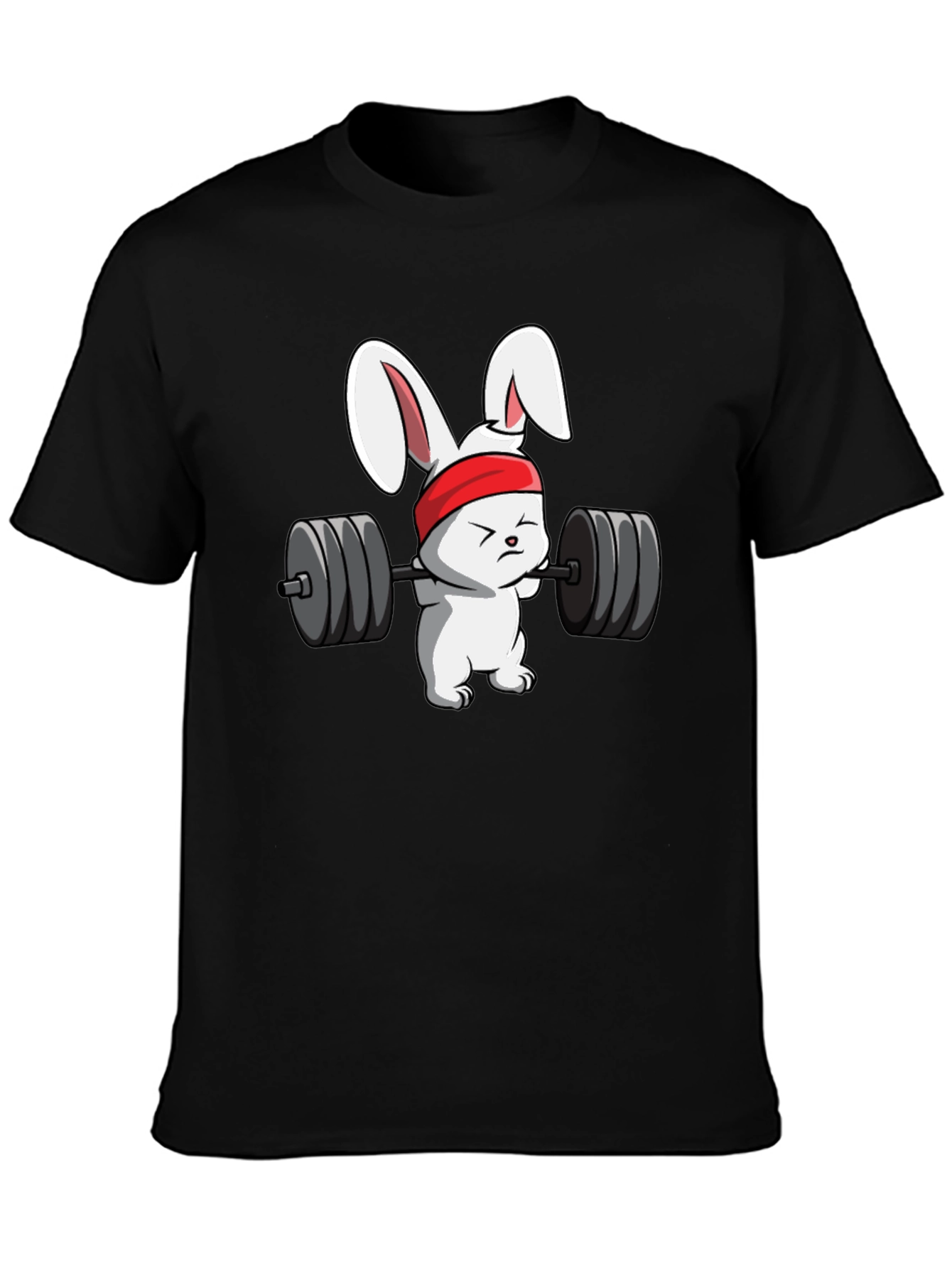 Bunny Barbell Black T-Shirt
