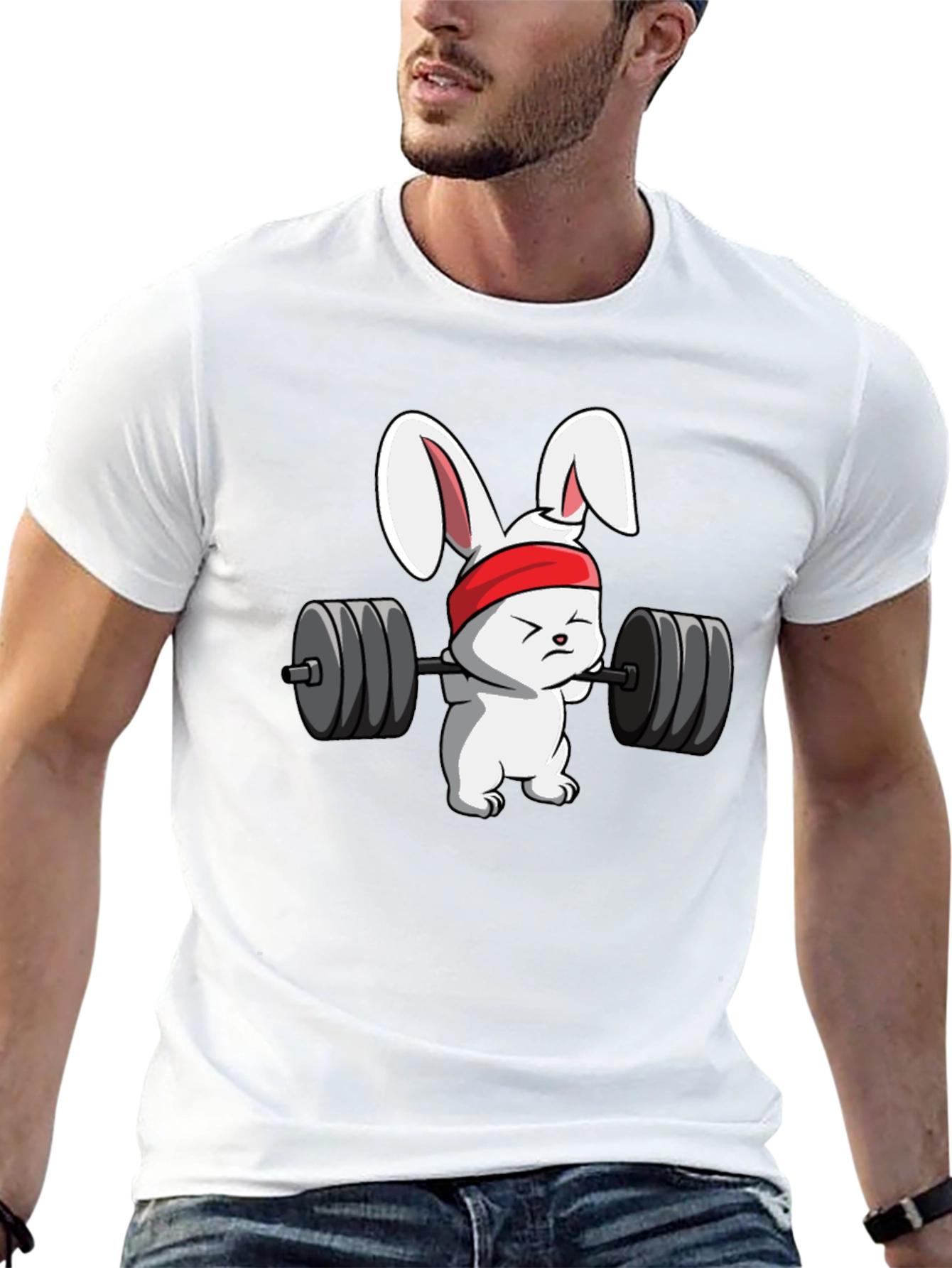 Bunny Barbell Black T-Shirt