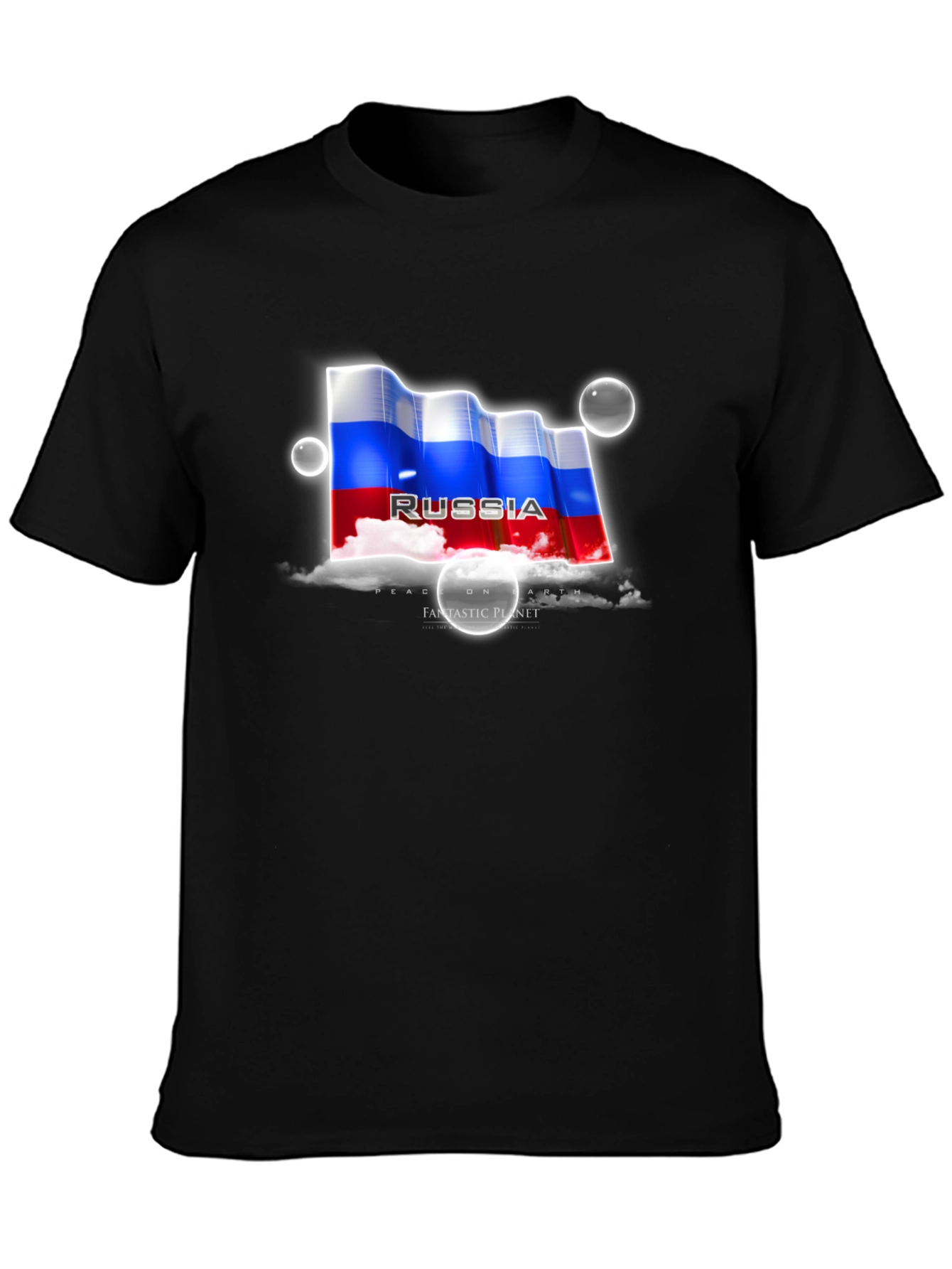 Russia Flag Graphic T-Shirt - Peace On Earth Design