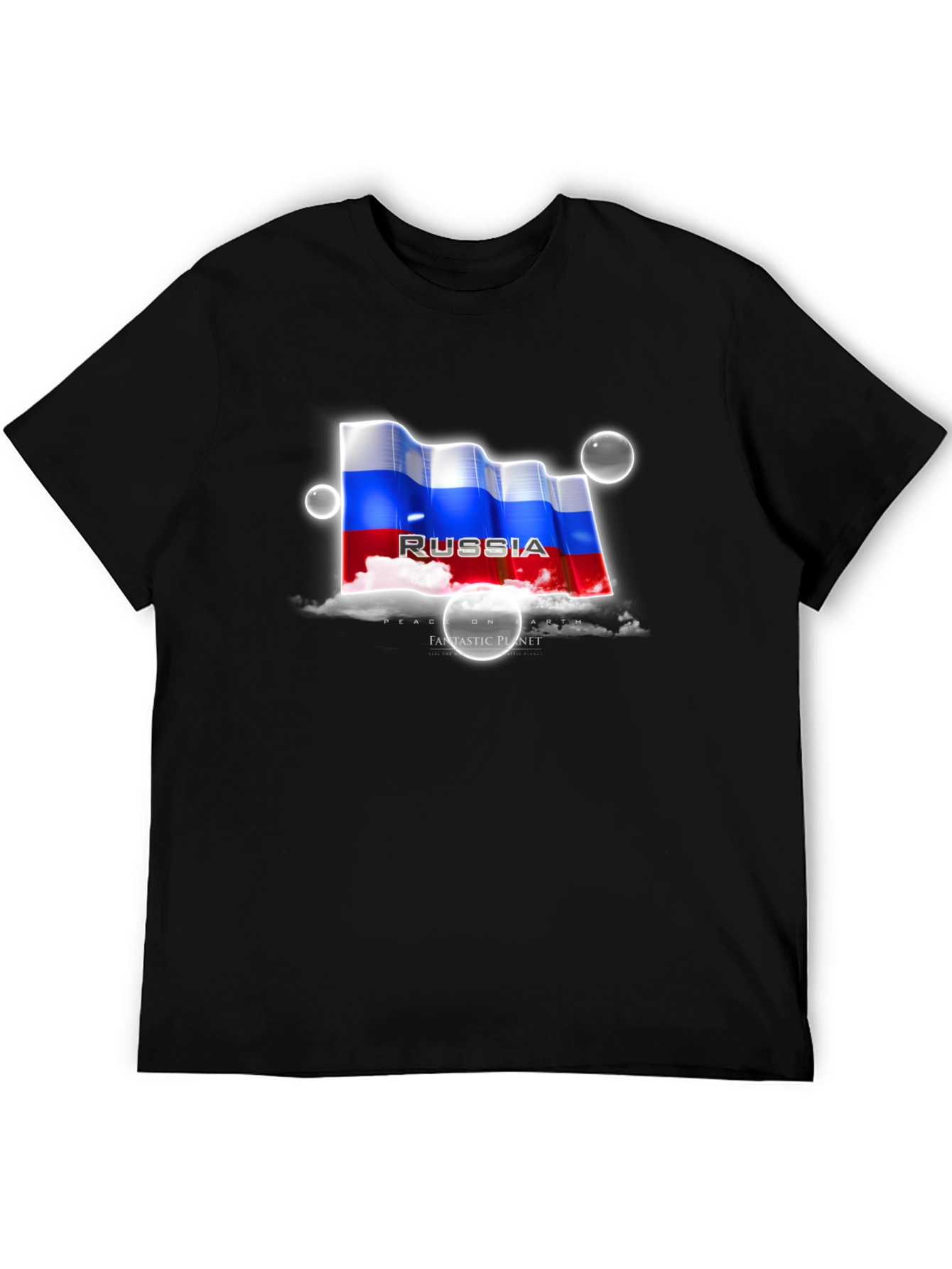 Russia Flag Graphic T-Shirt - Peace On Earth Design
