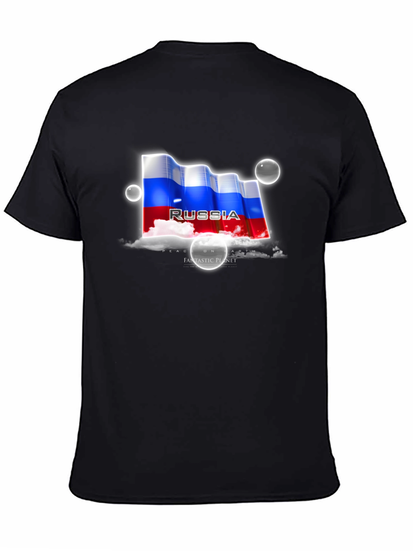 Russia Flag Graphic T-Shirt - Peace On Earth Design