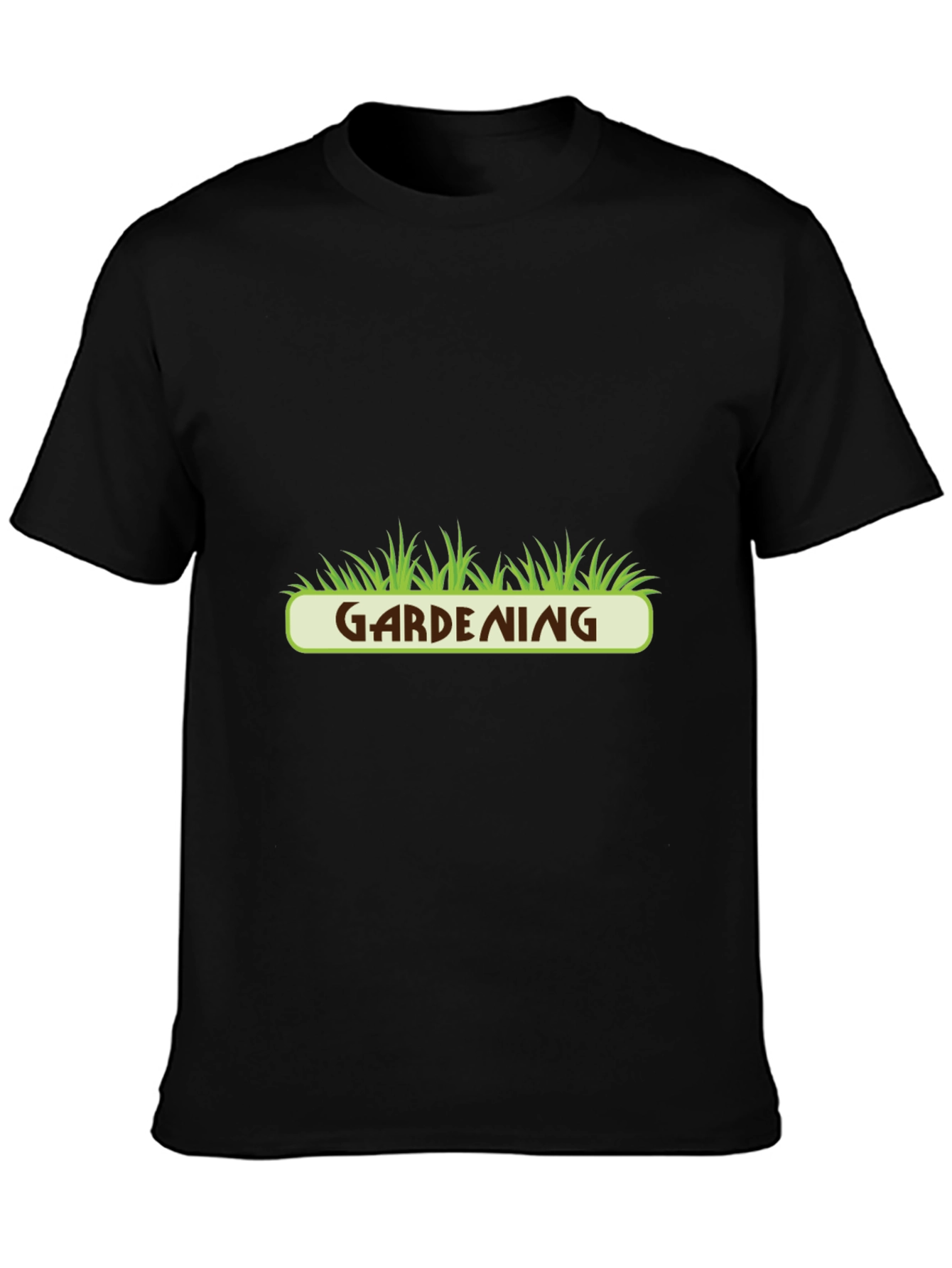 Gardening T-Shirt - Green Grass Design - Black