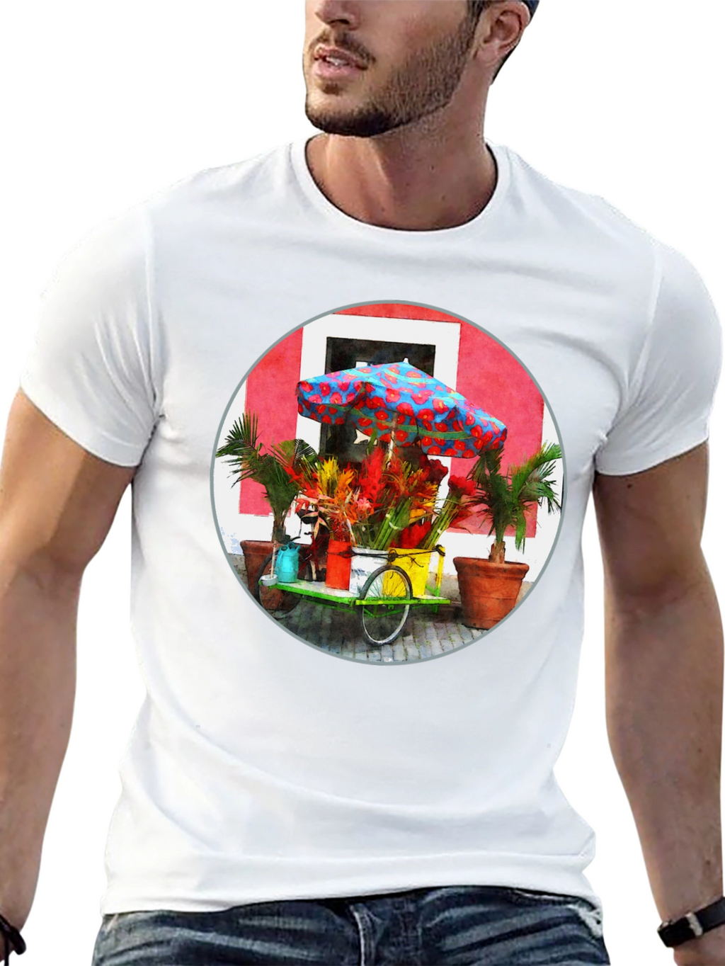 Tropical Flower Cart Graphic Tee