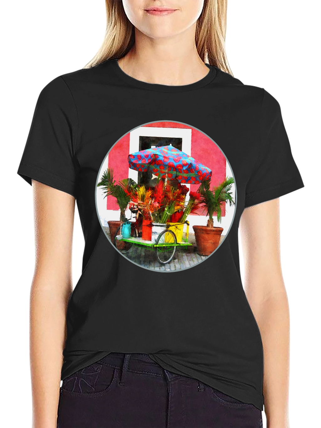 Tropical Flower Cart Graphic Tee