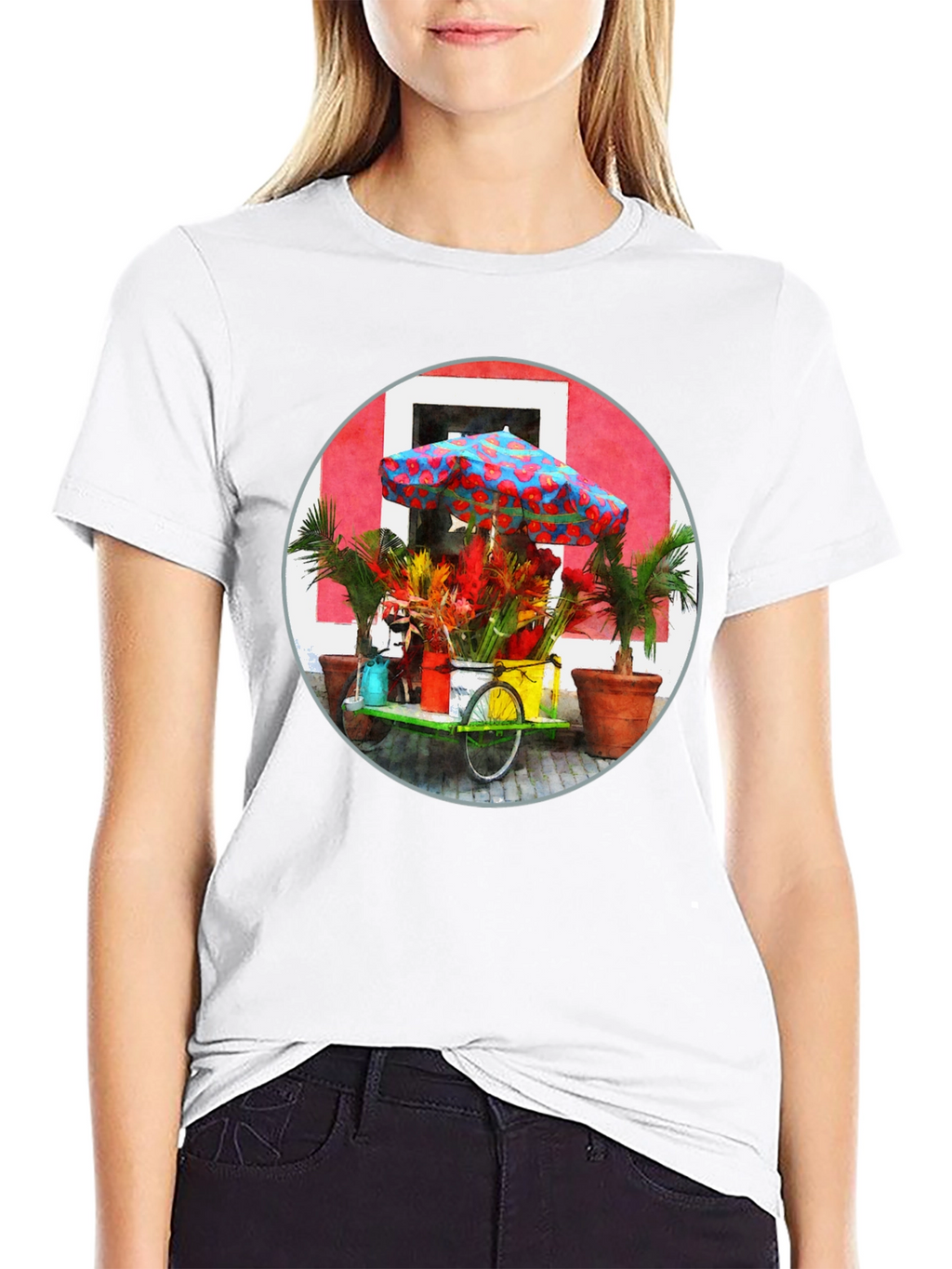 Tropical Flower Cart Graphic Tee