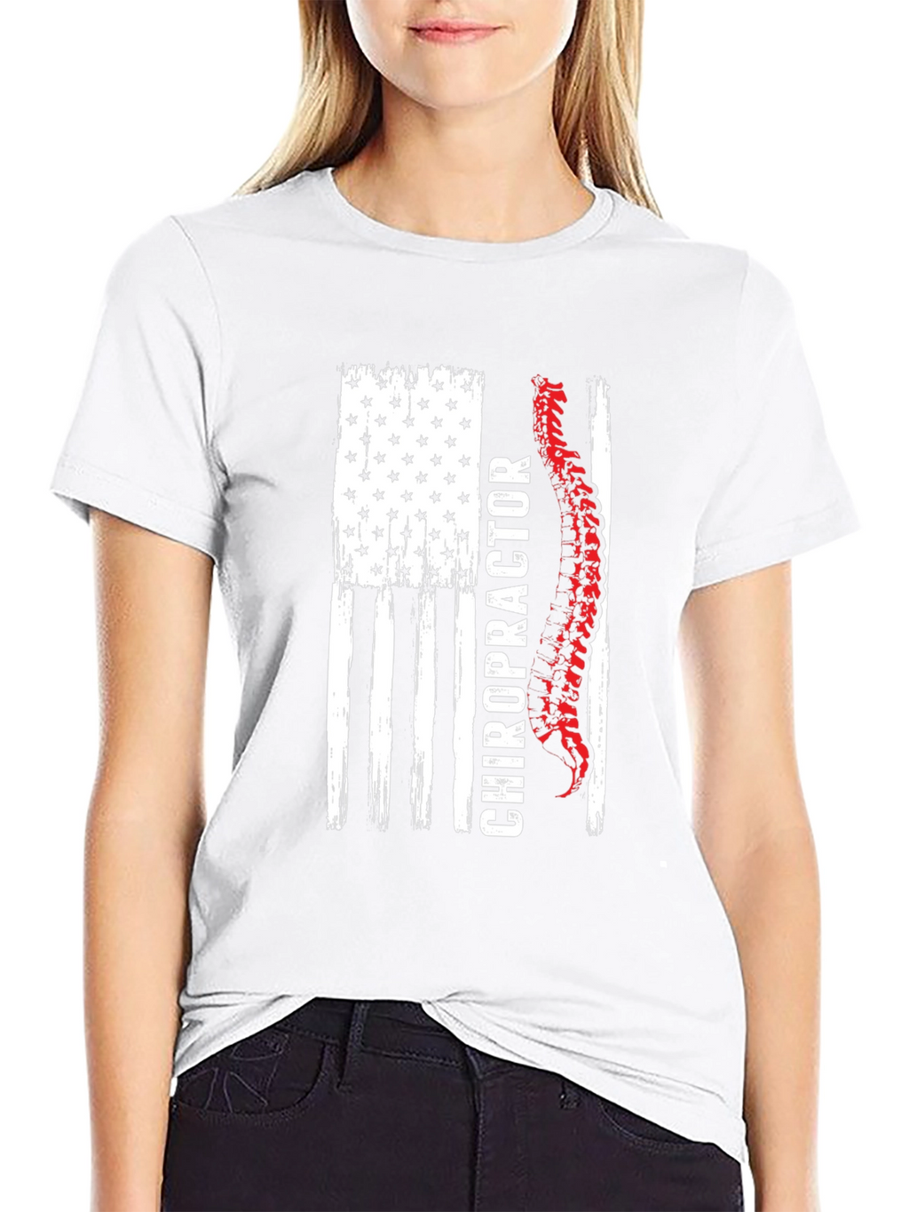 Chiropractor American Flag Graphic Tee