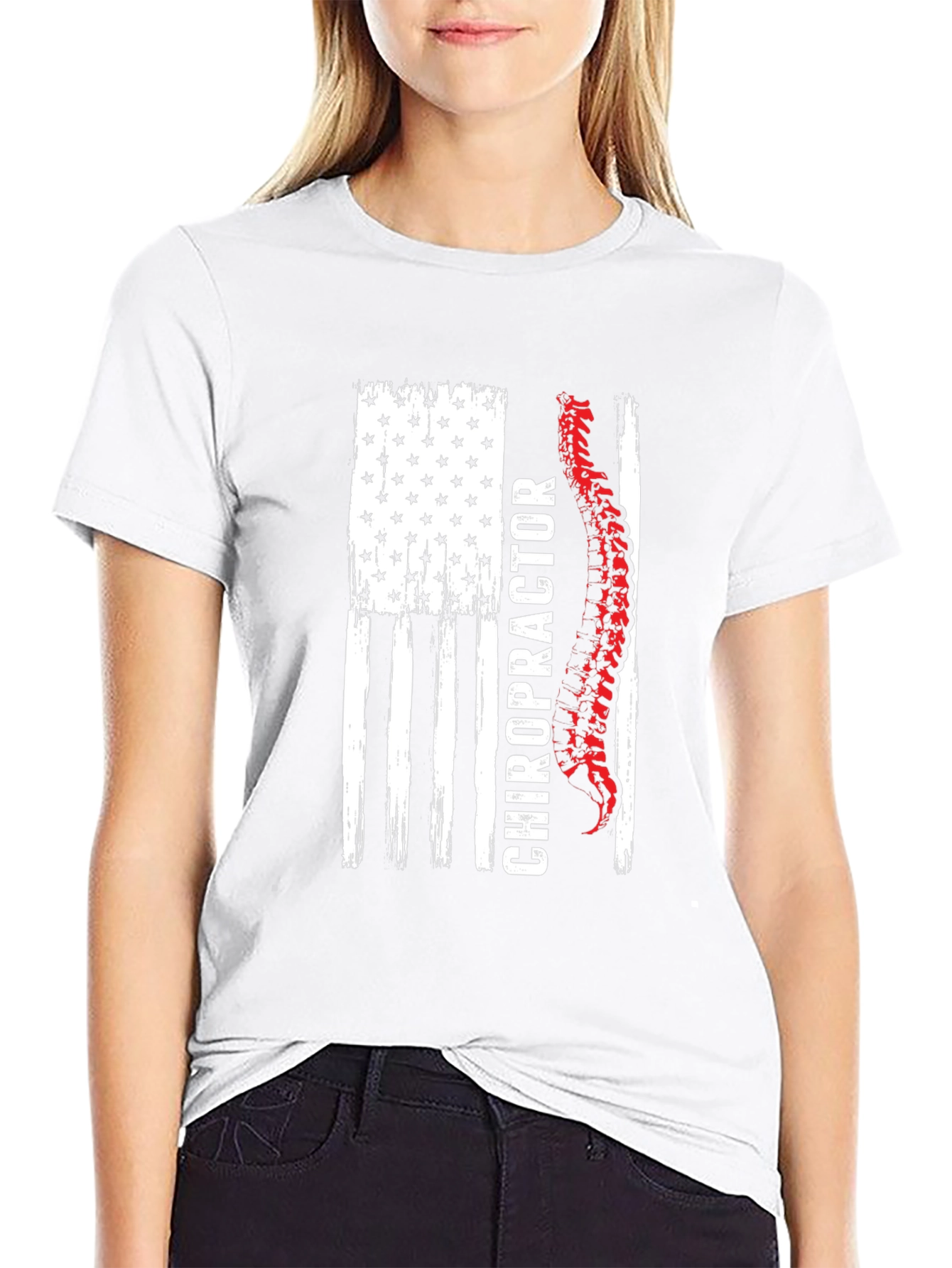 Chiropractor American Flag Graphic Tee