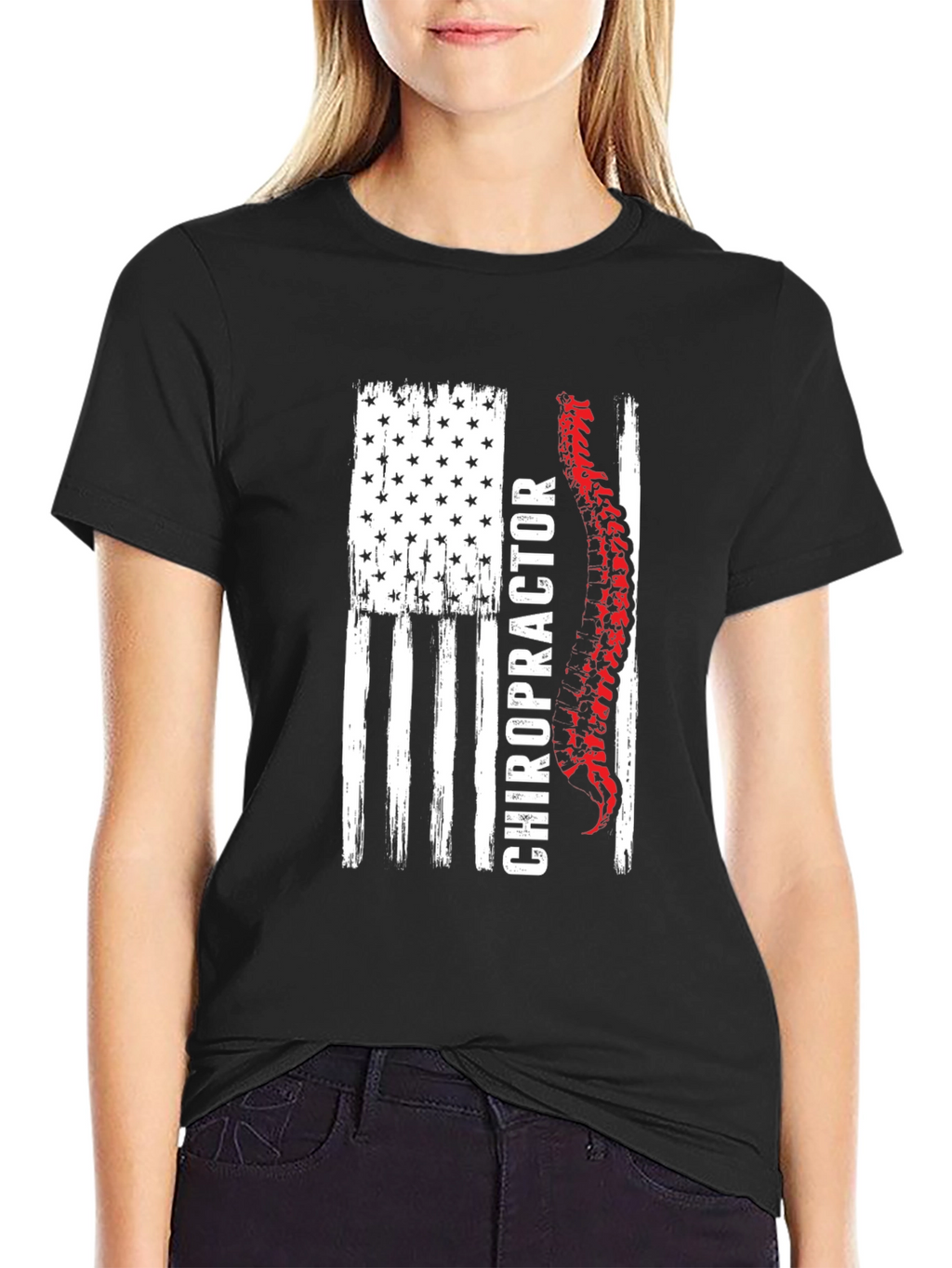Chiropractor American Flag Graphic Tee
