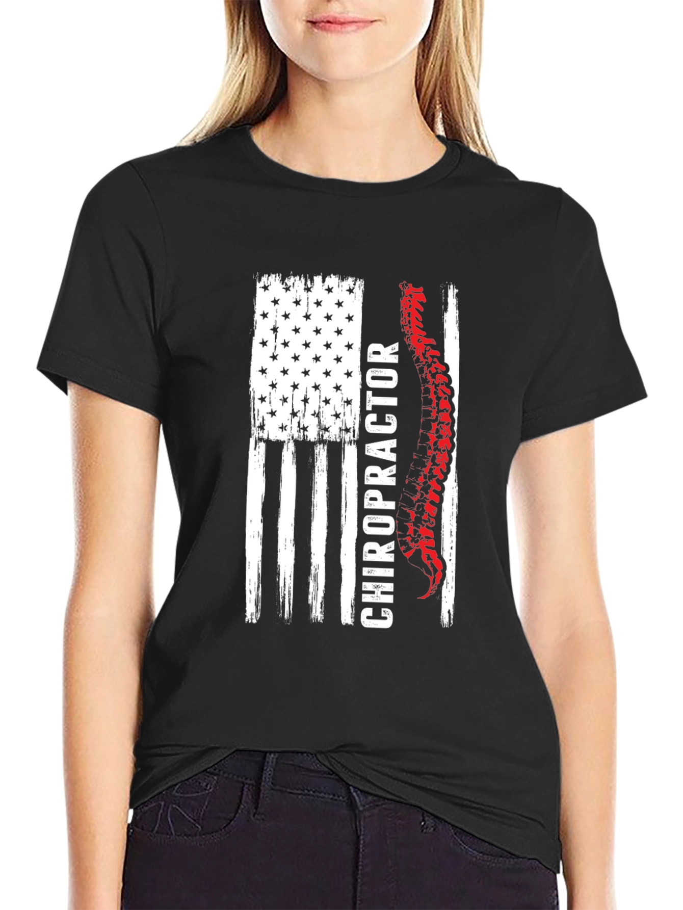 Chiropractor American Flag Graphic Tee