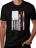 Chiropractor American Flag Graphic Tee