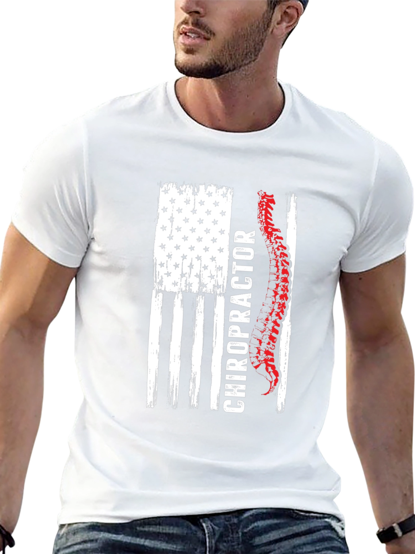 Chiropractor American Flag Graphic Tee