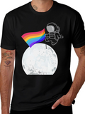 Astronaut Pride Moon Landing Black T-Shirt