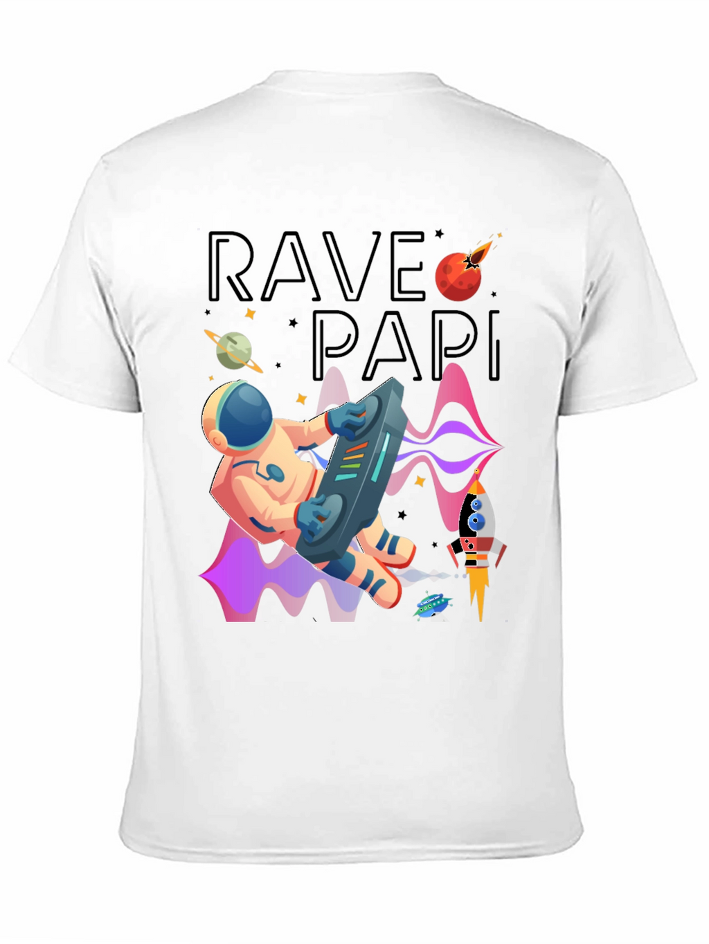 Rave Papi Astronaut Graphic Tee - Space DJ T-Shirt