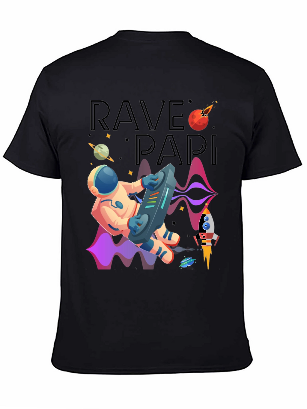 Rave Papi Astronaut Graphic Tee - Space DJ T-Shirt