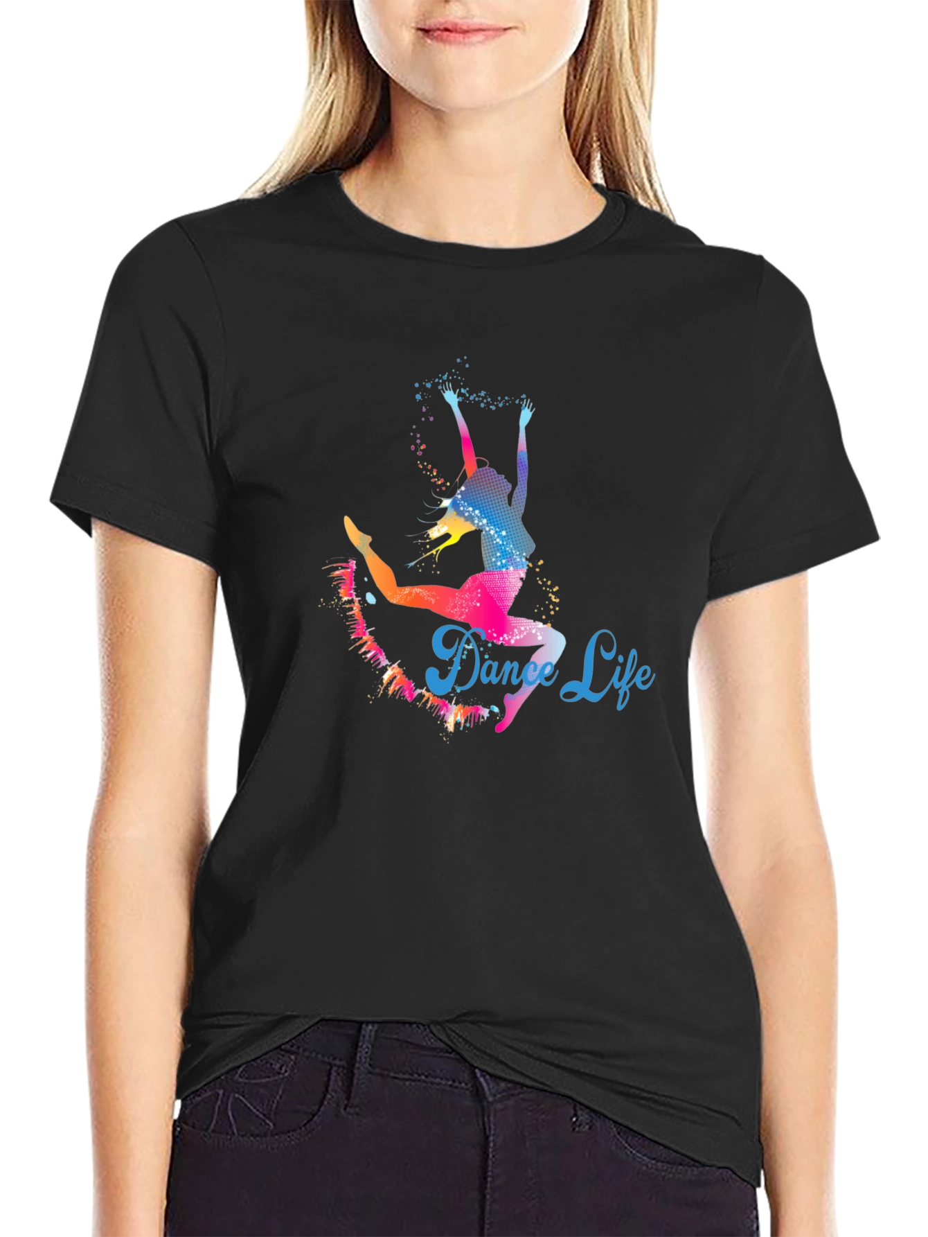 Dance Life Graphic Tee - Trendy Colorful Design