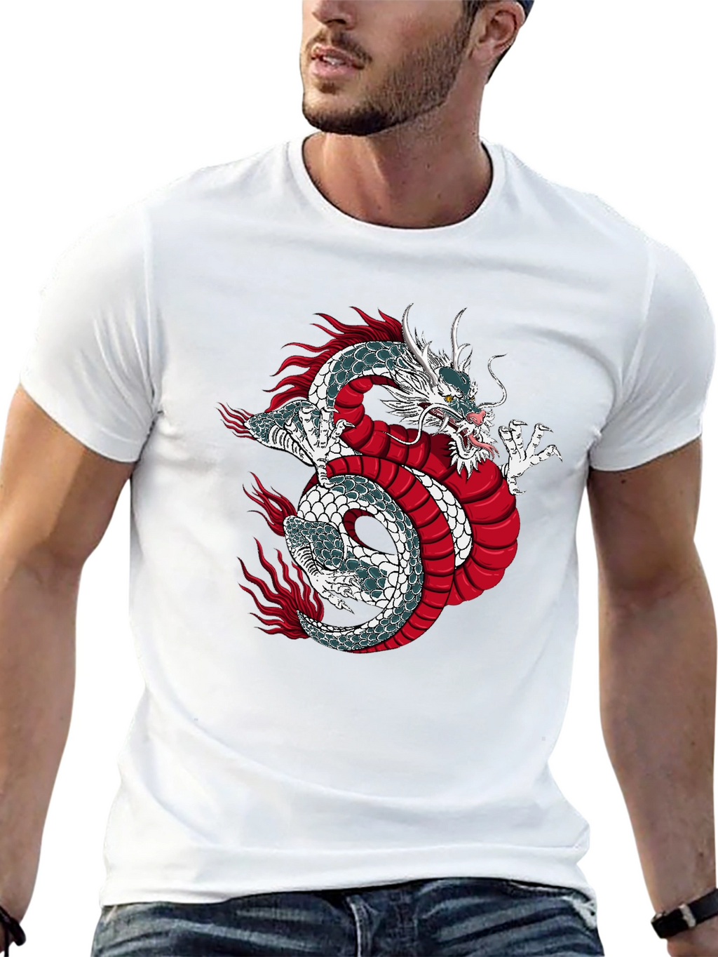 Dragon Graphic Print Black T-Shirt