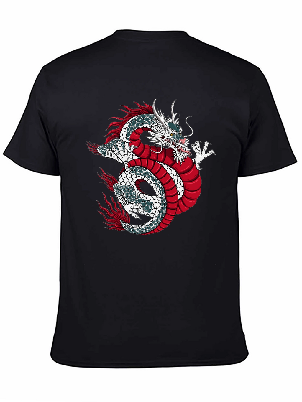Dragon Graphic Print Black T-Shirt