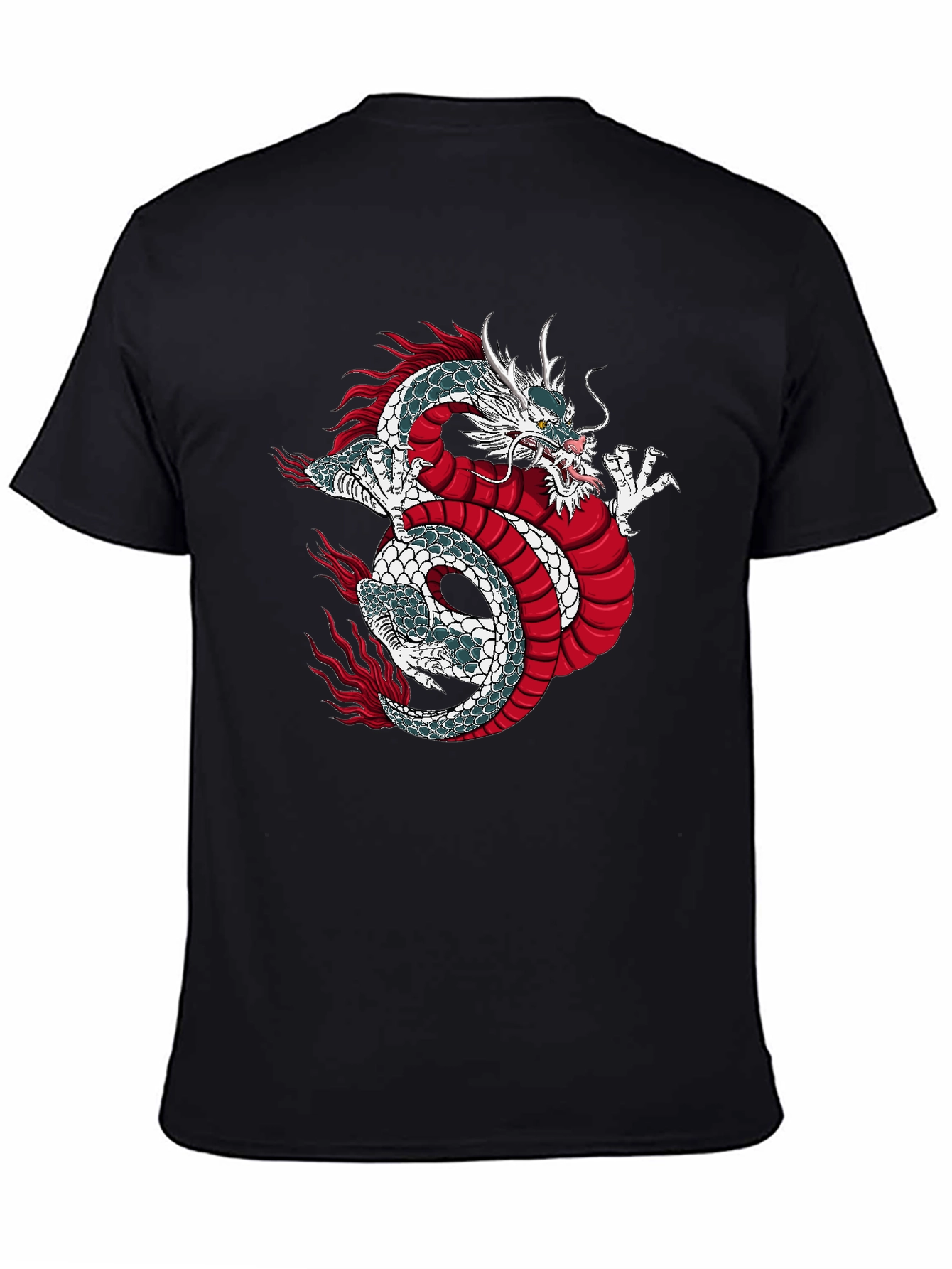 Dragon Graphic Print Black T-Shirt