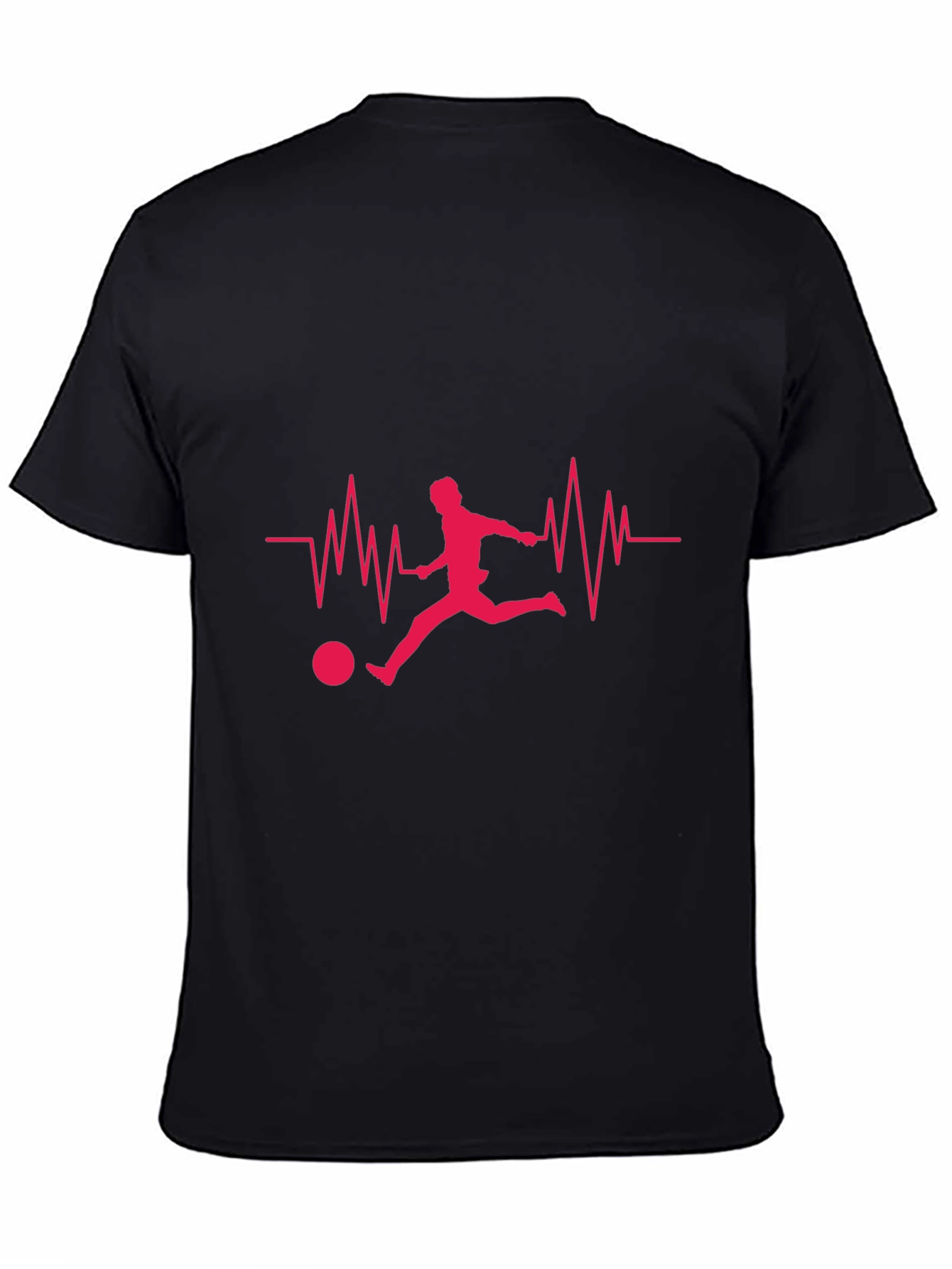 Soccer Heartbeat Graphic Tee - Sporty Black T-Shirt