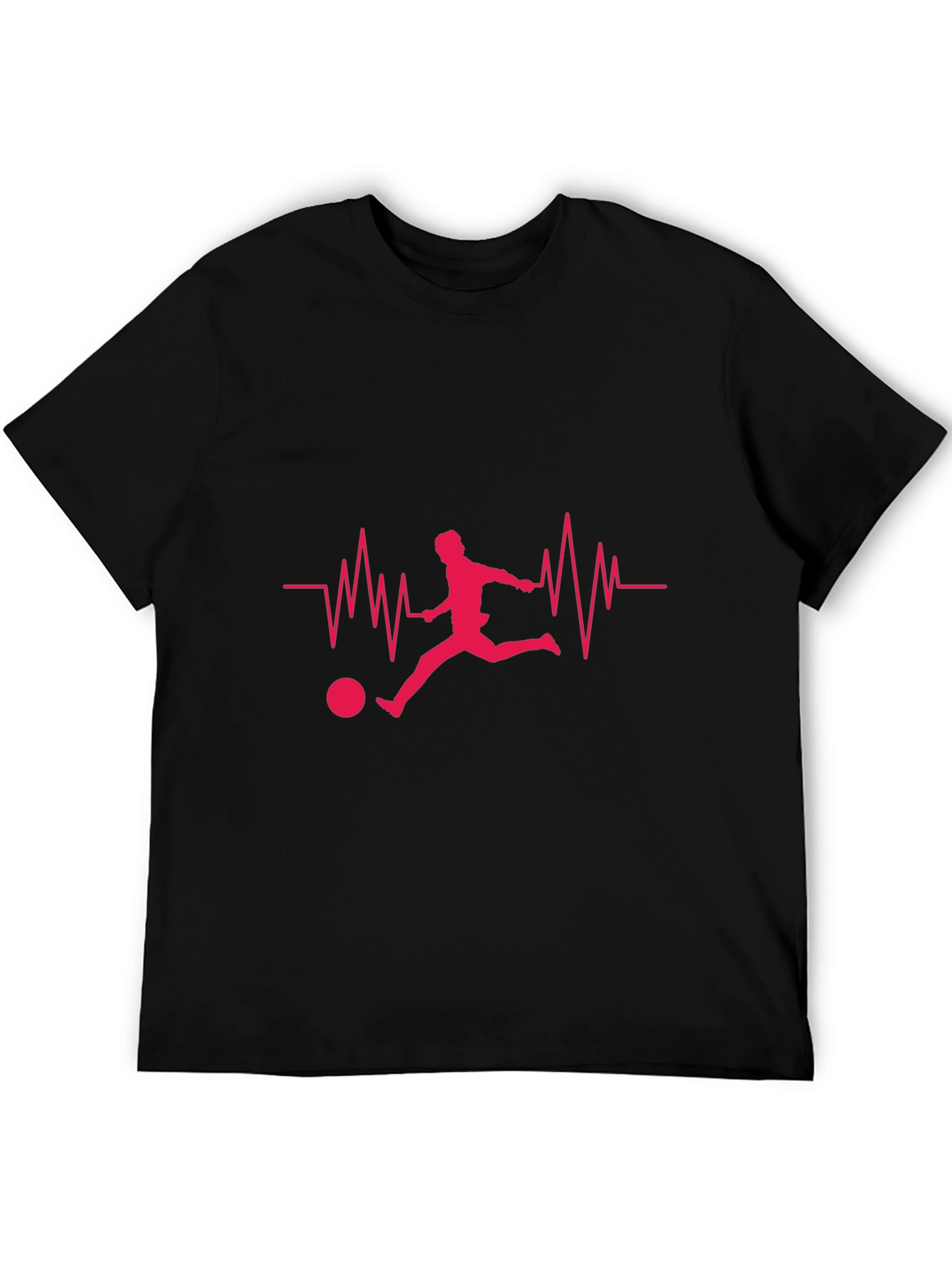 Soccer Heartbeat Graphic Tee - Sporty Black T-Shirt