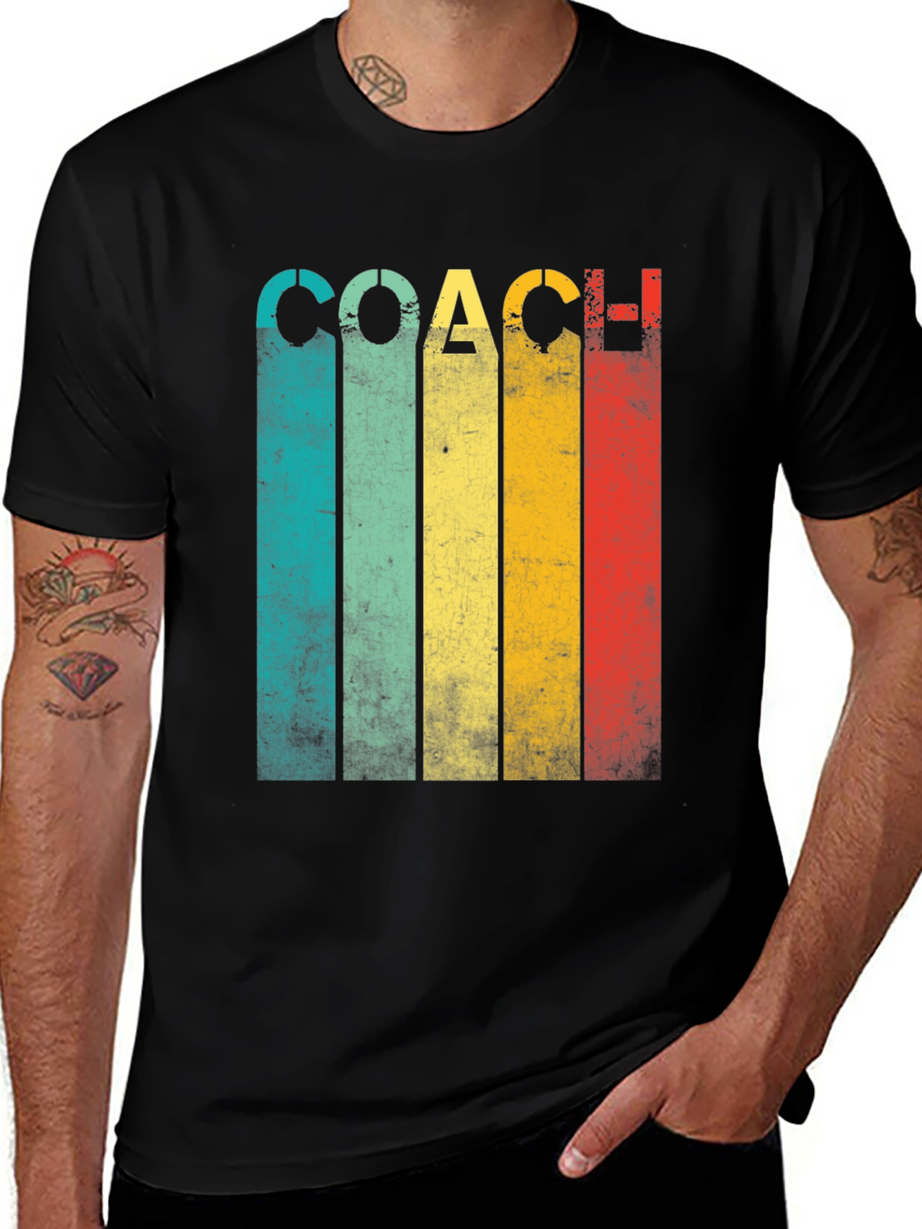 Retro Coach T-Shirt - Vintage Striped Design