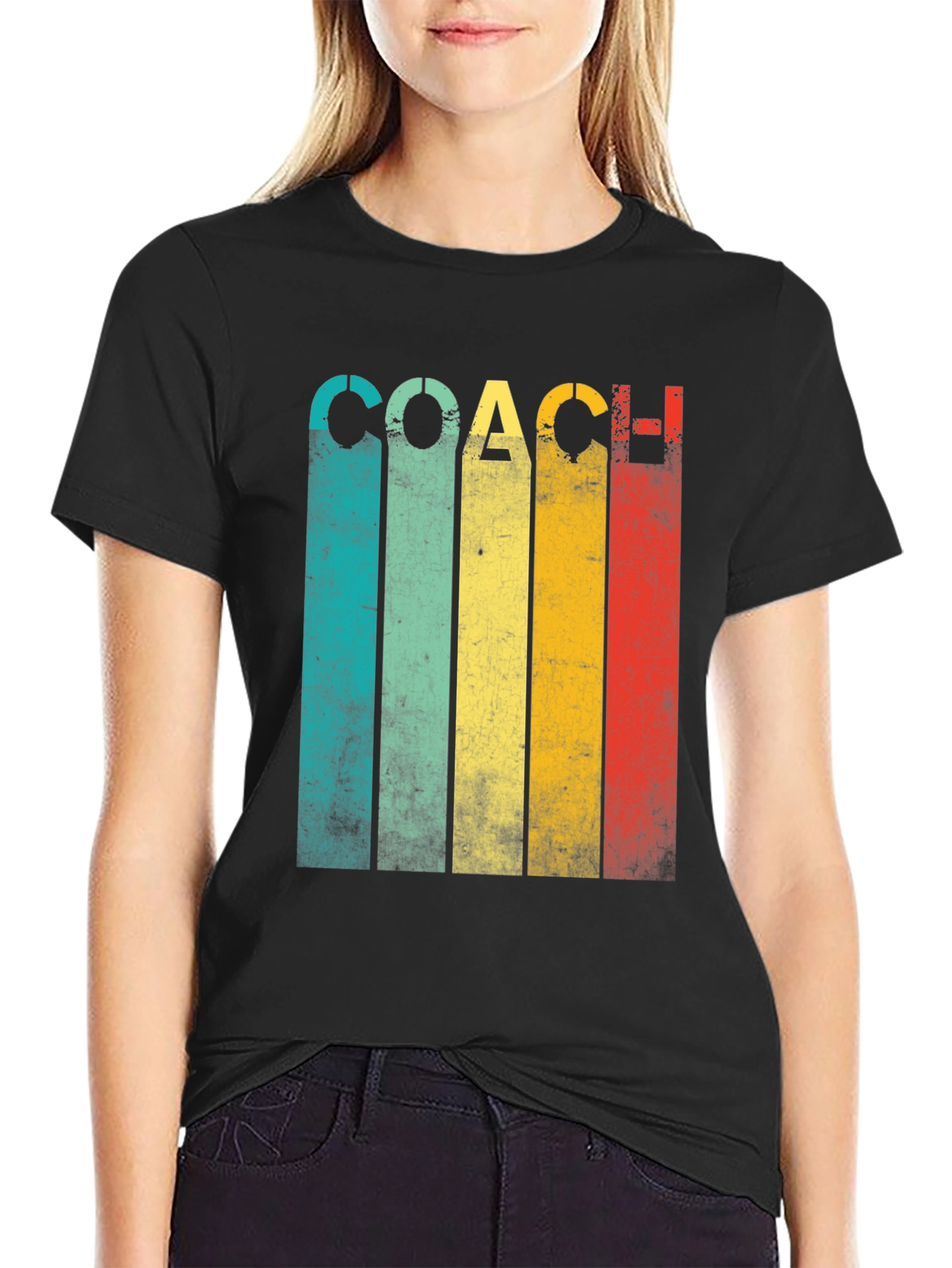 Retro Coach T-Shirt - Vintage Striped Design
