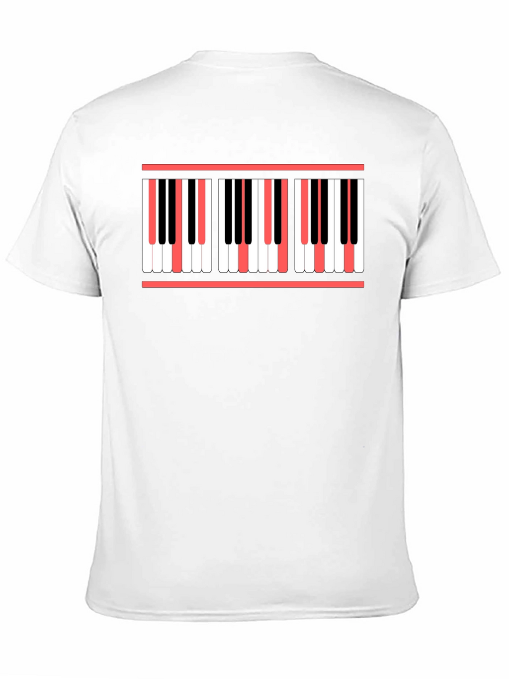 Piano Keys Graphic Print Black T-Shirt