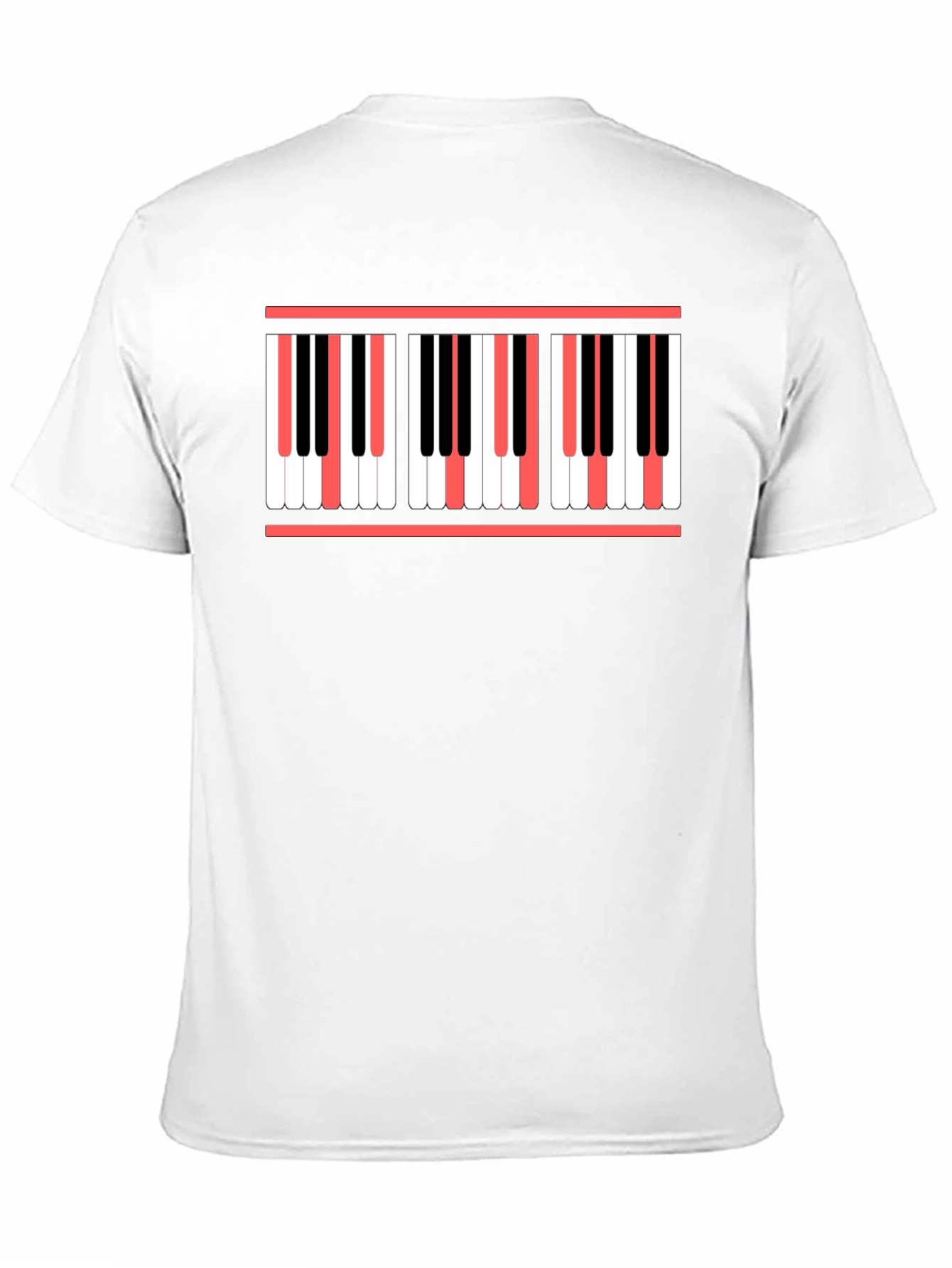 Piano Keys Graphic Print Black T-Shirt