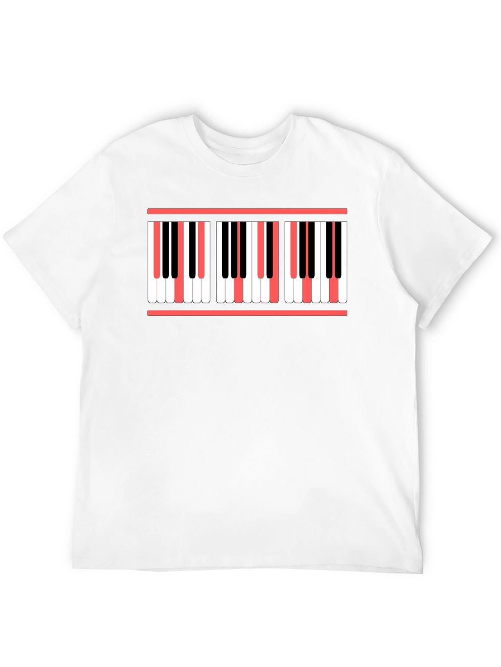 Piano Keys Graphic Print Black T-Shirt