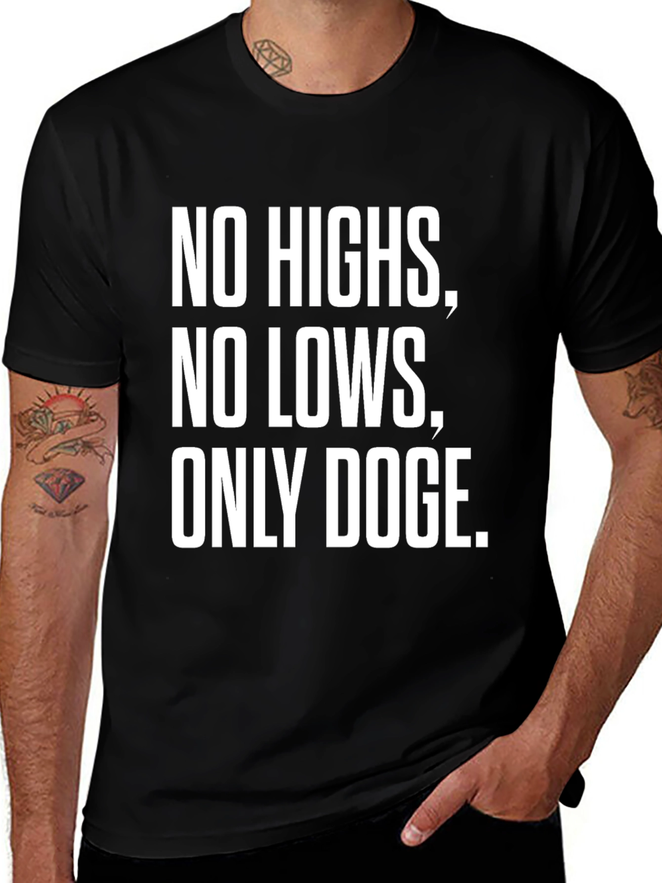 No Highs No Lows Only Doge Black T-Shirt