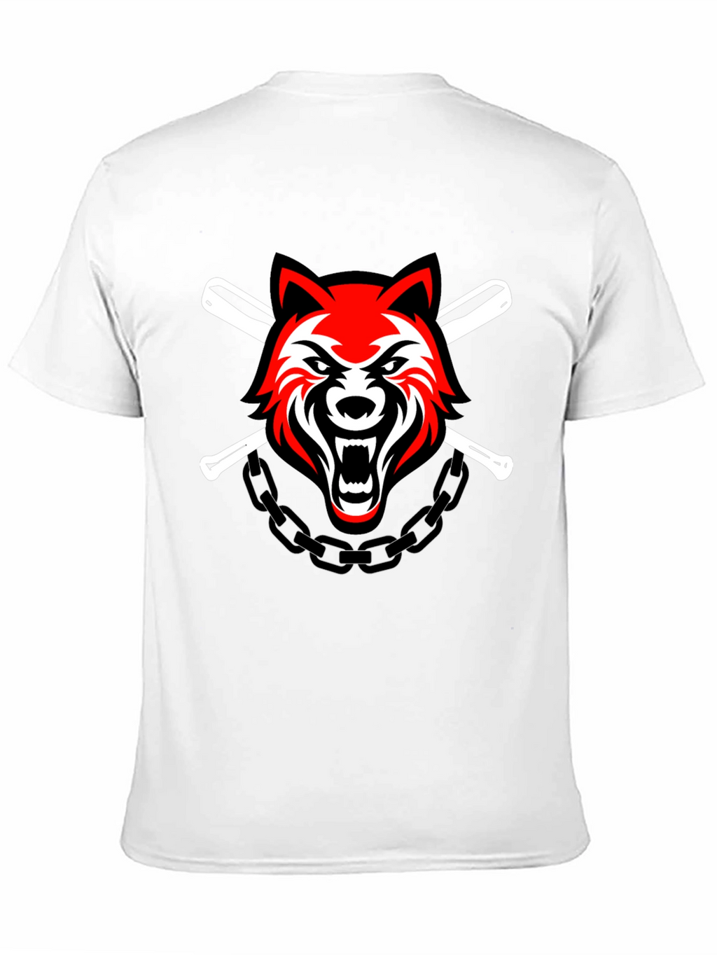 Wolf & Baseball Bats Graphic T-Shirt