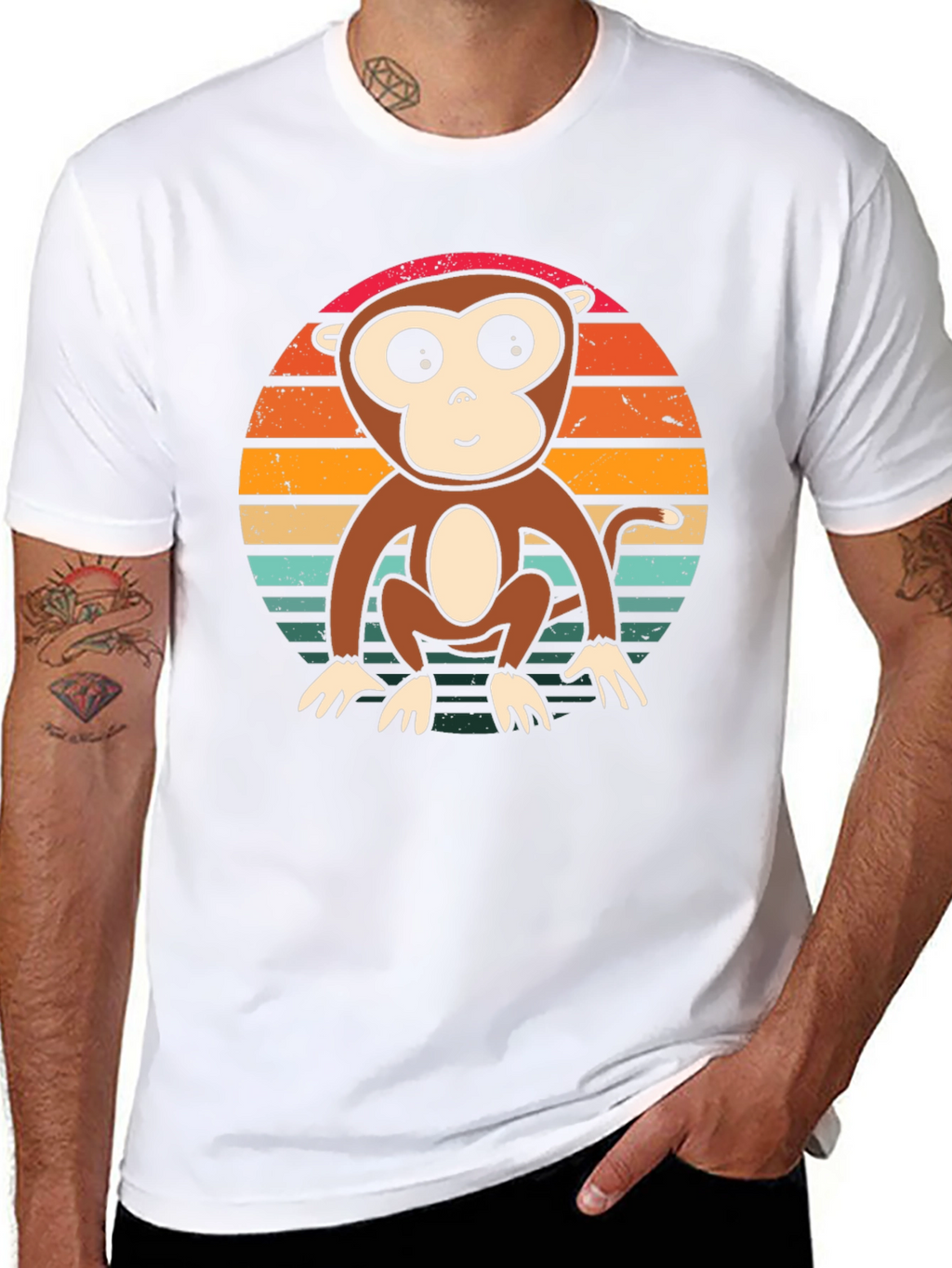 Monkey Sunset T-Shirt - Retro Style Tee