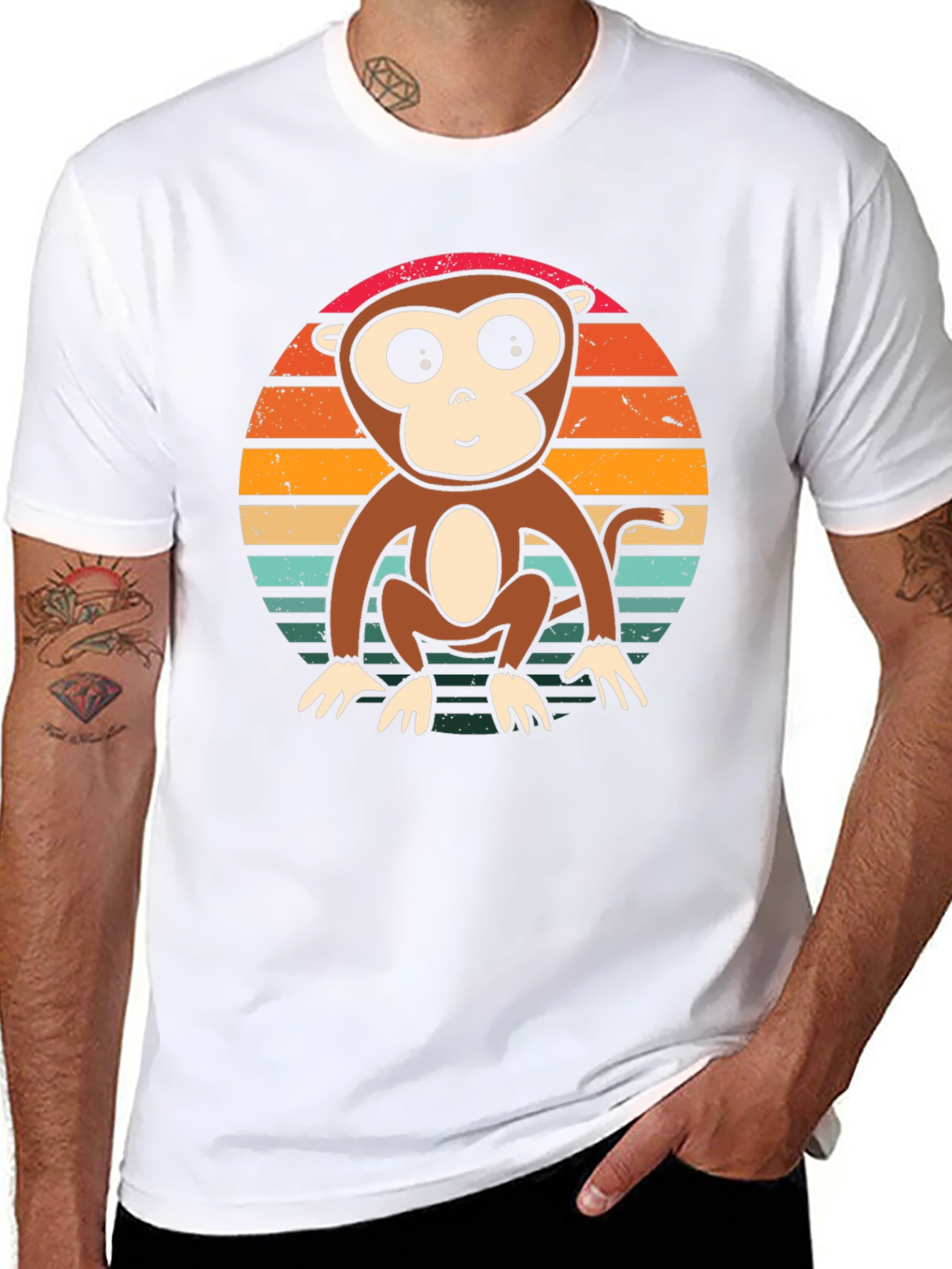 Monkey Sunset T-Shirt - Retro Style Tee