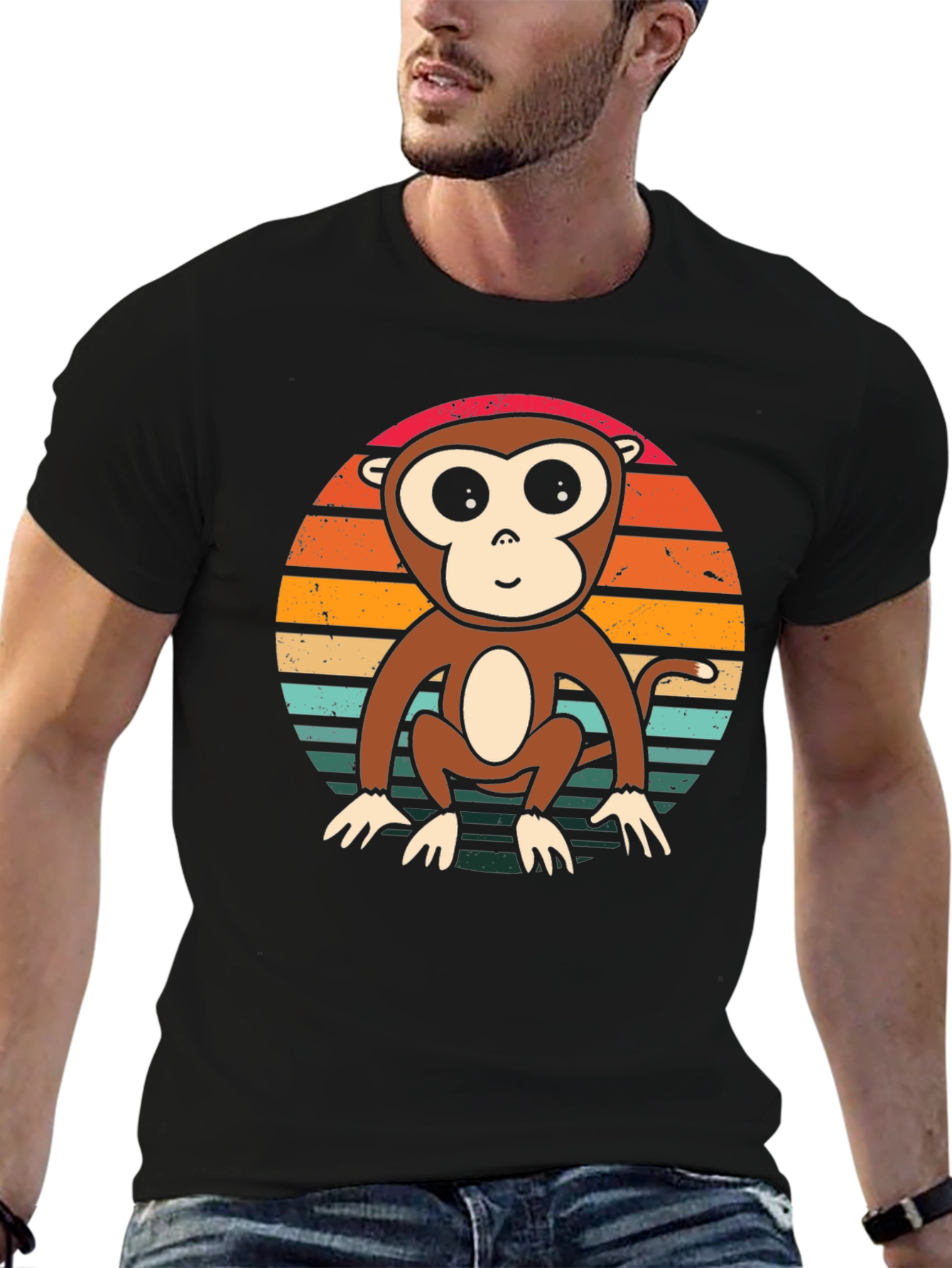 Monkey Sunset T-Shirt - Retro Style Tee