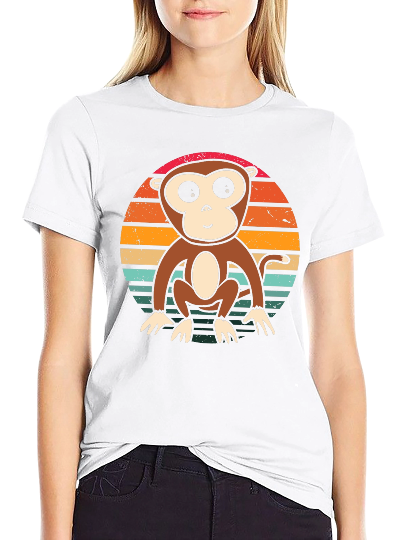Monkey Sunset T-Shirt - Retro Style Tee