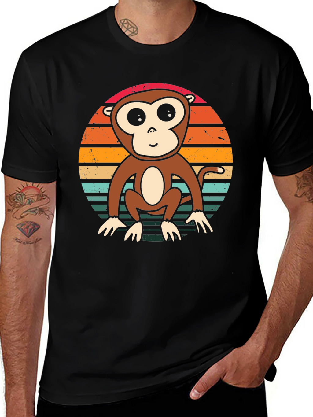 Monkey Sunset T-Shirt - Retro Style Tee