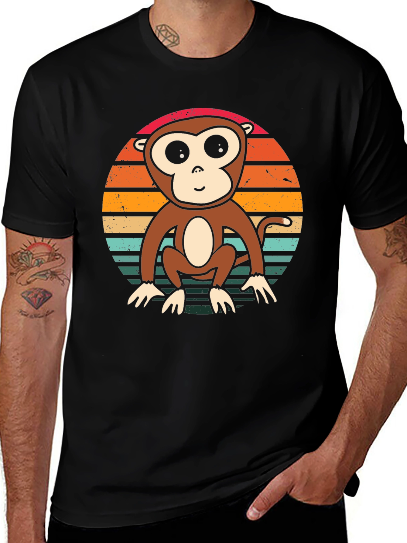 Monkey Sunset T-Shirt - Retro Style Tee