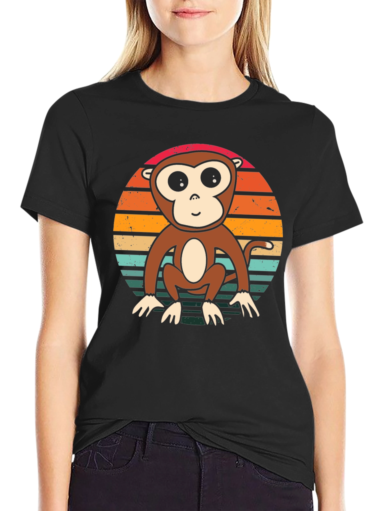 Monkey Sunset T-Shirt - Retro Style Tee