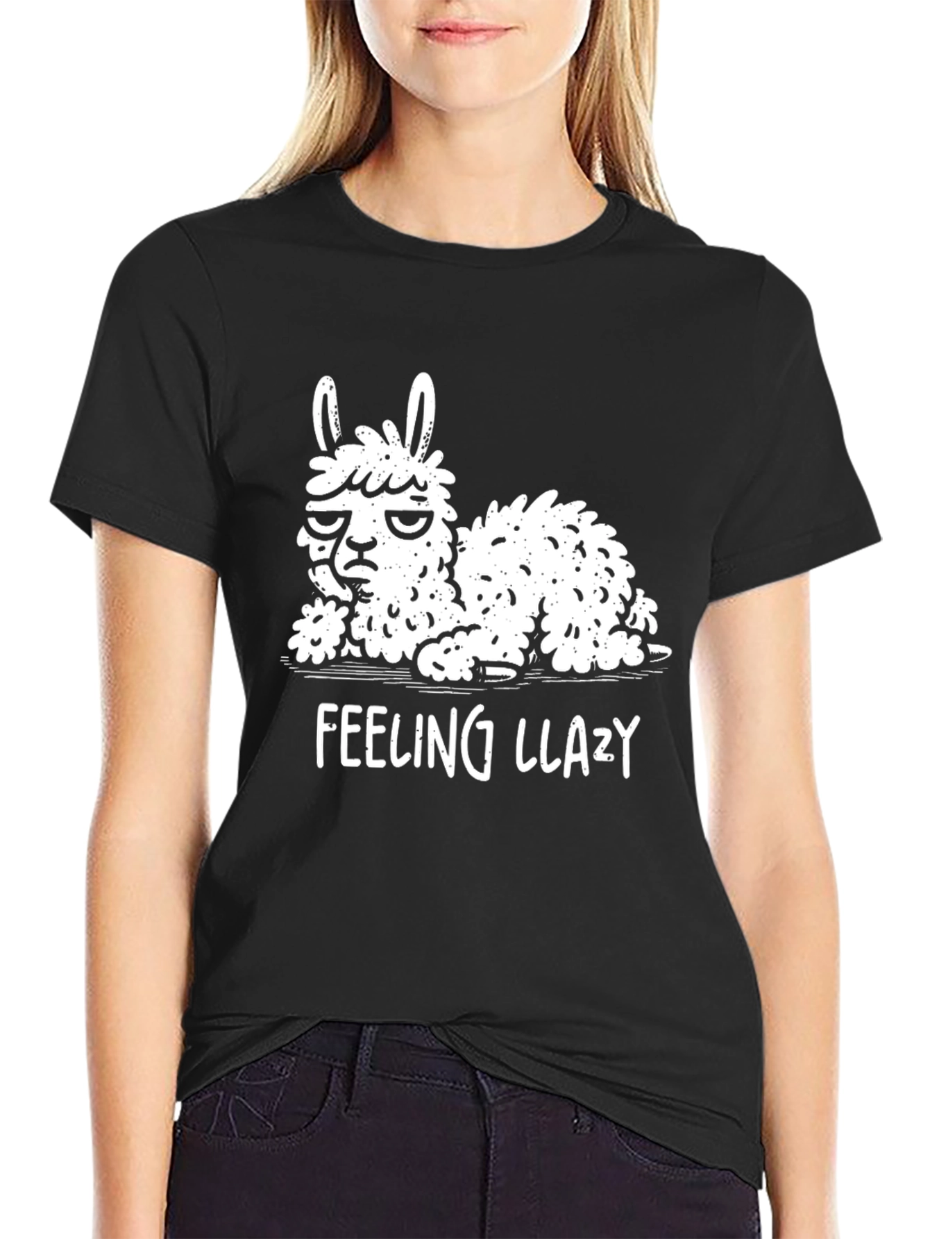 Feeling Llazy Llama T-Shirt - Funny Animal Graphic Tee