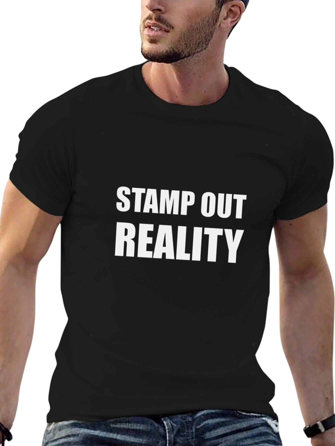 Stamp Out Reality Graphic T-Shirt -  Black