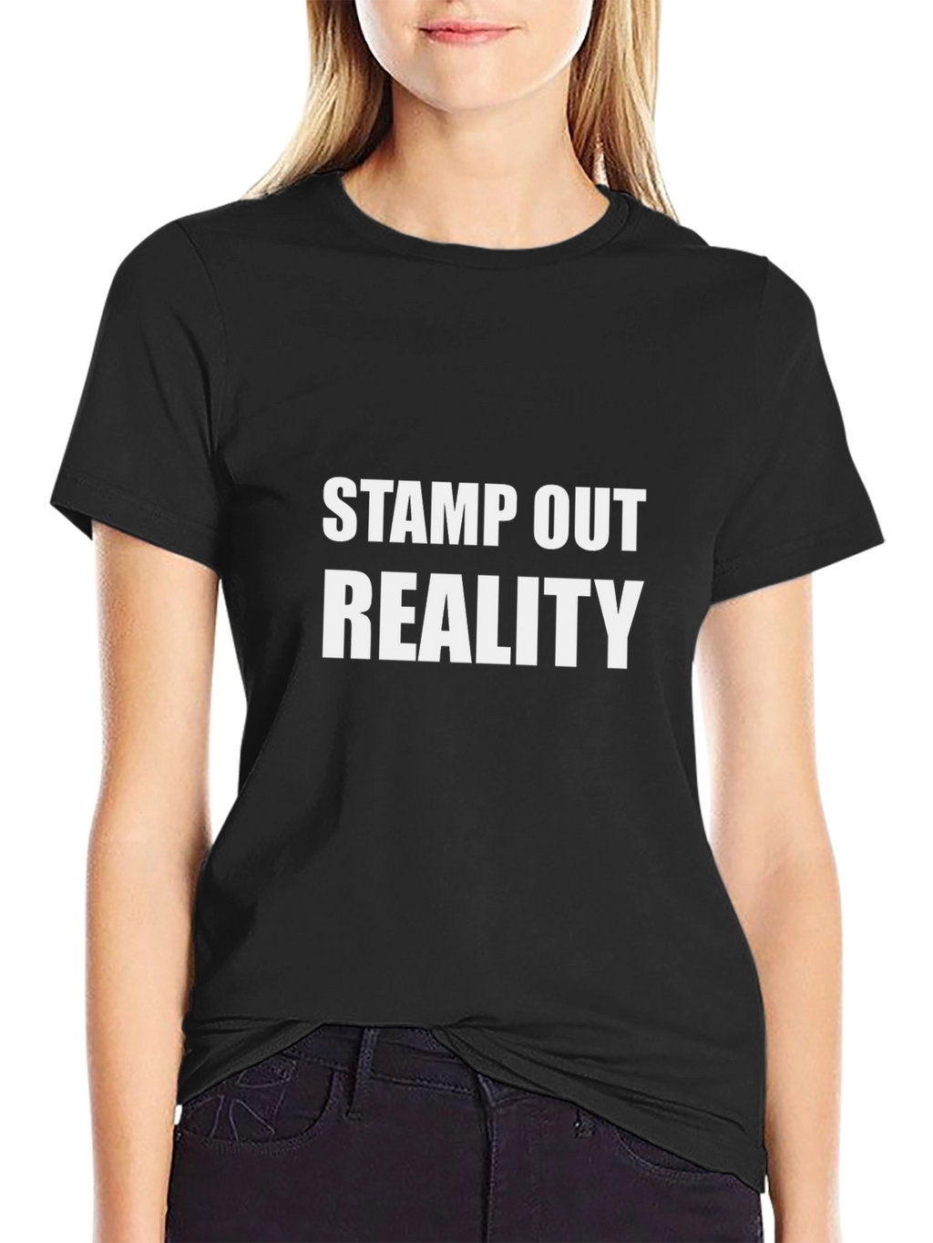 Stamp Out Reality Graphic T-Shirt -  Black