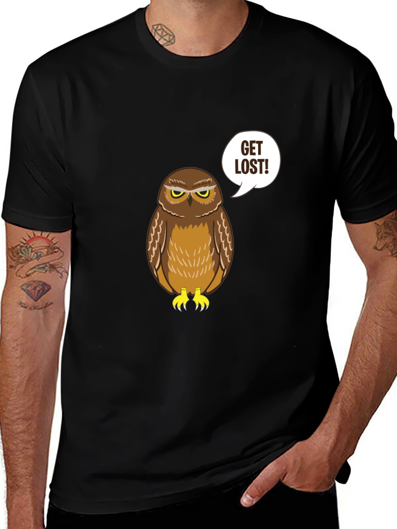 Get Lost Owl T-Shirt - Funny Graphic Tee